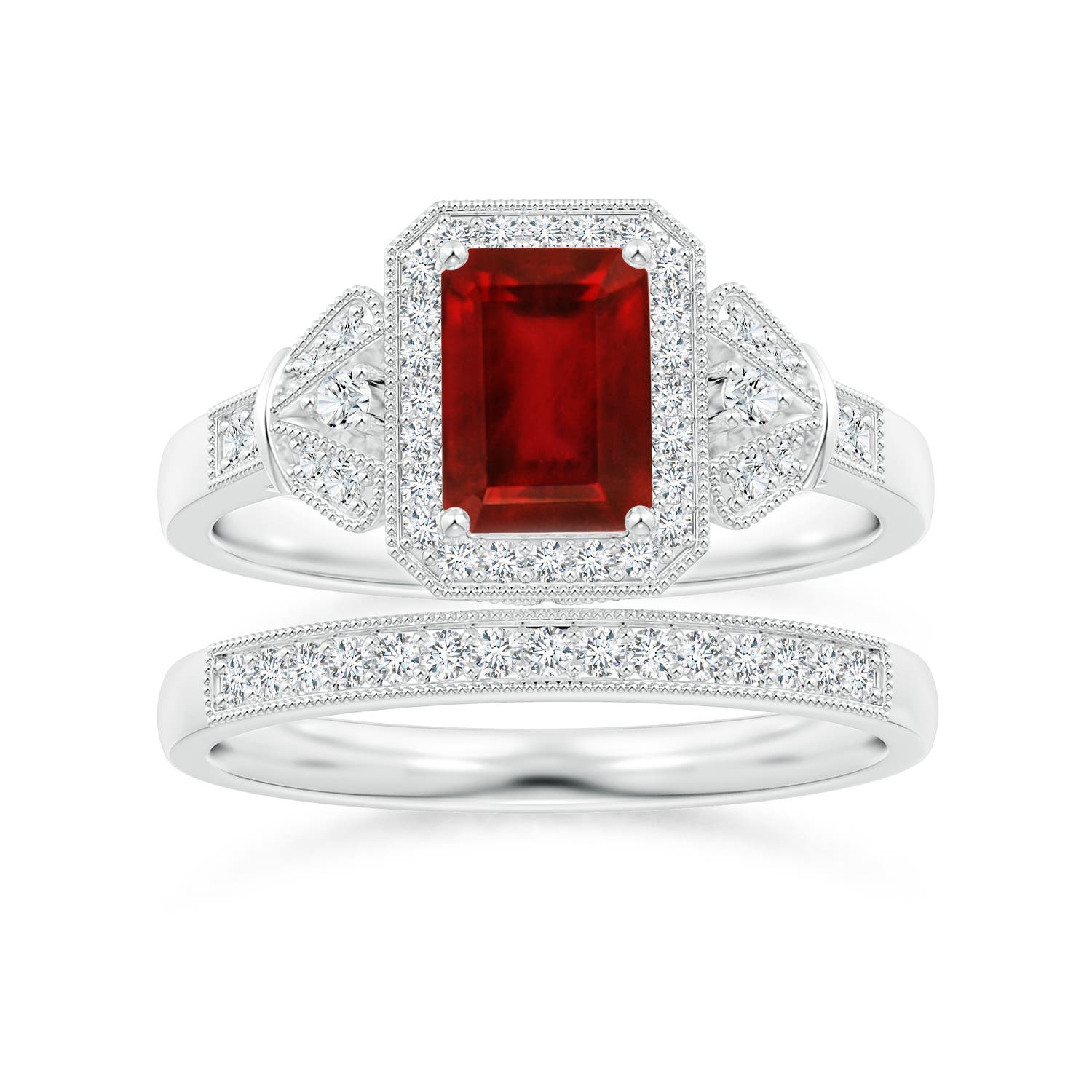 AAAA - Ruby / 1.26 CT / 14 KT White Gold