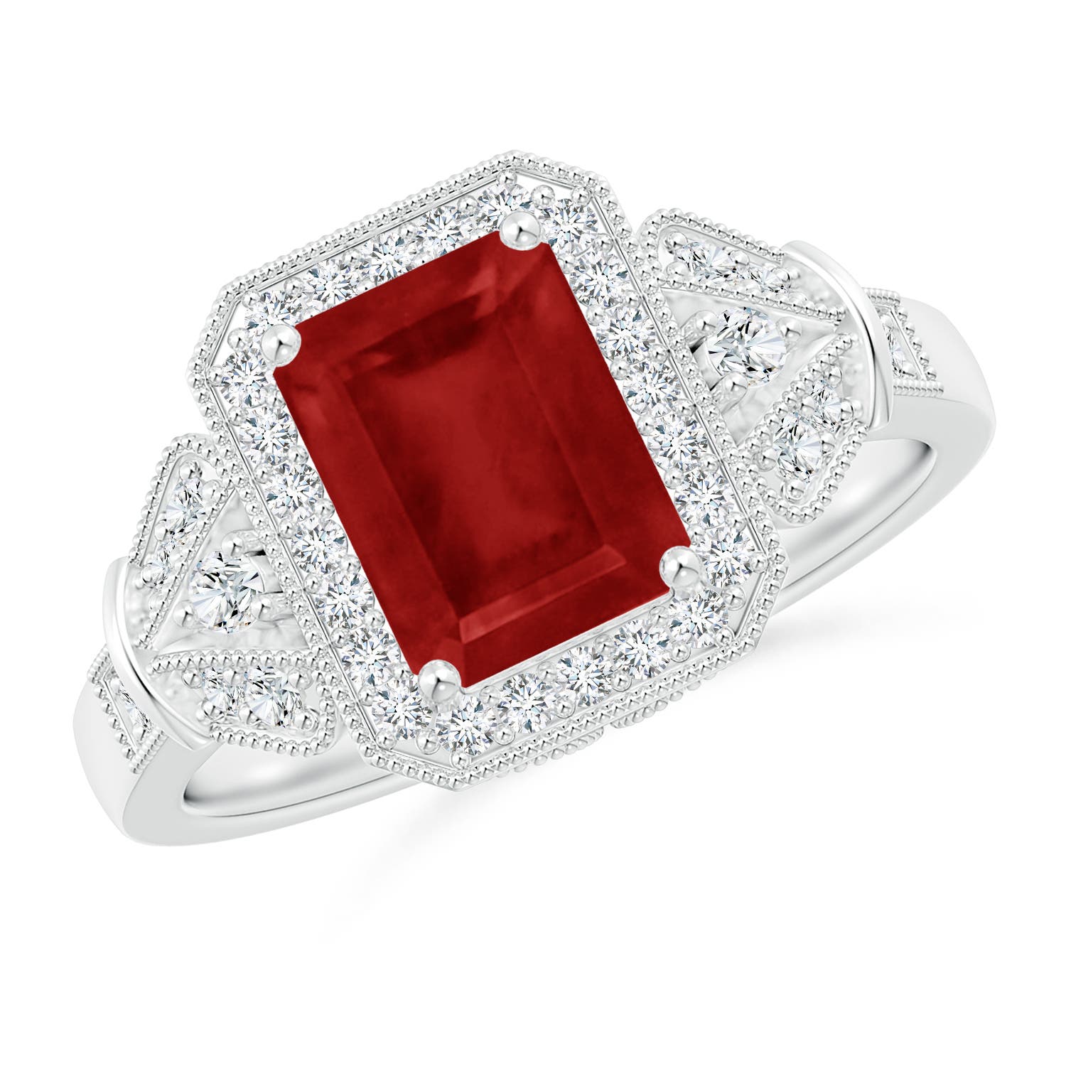 AA - Ruby / 1.93 CT / 14 KT White Gold