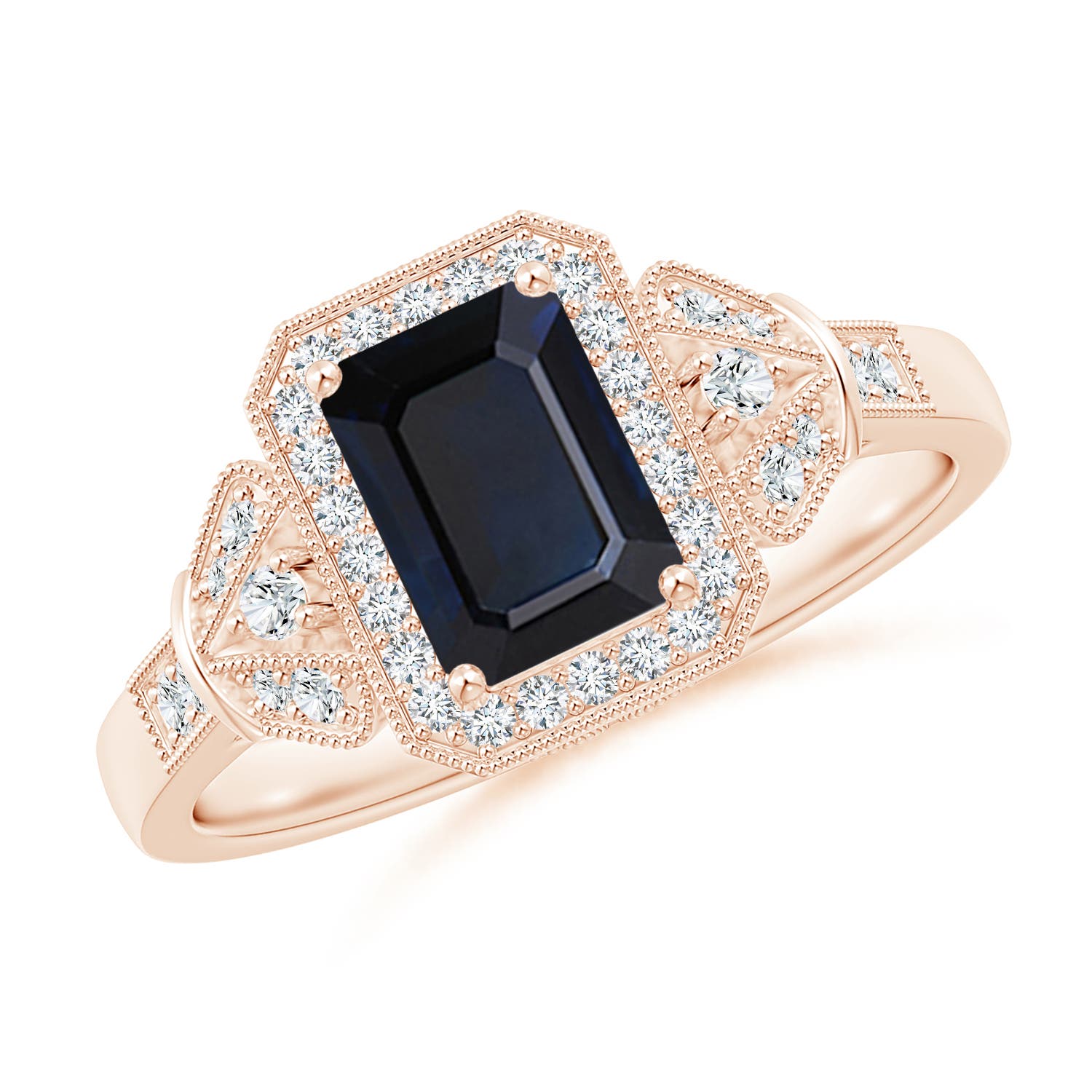 A - Blue Sapphire / 1.31 CT / 14 KT Rose Gold