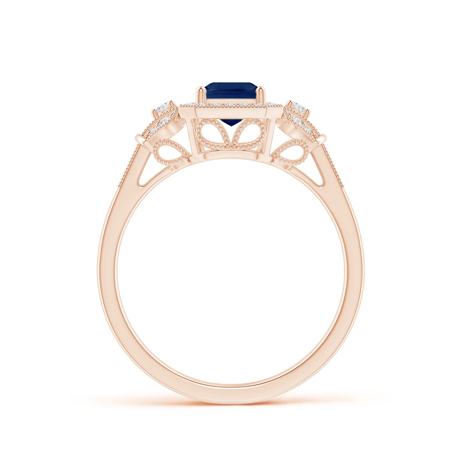 A - Blue Sapphire / 1.31 CT / 14 KT Rose Gold