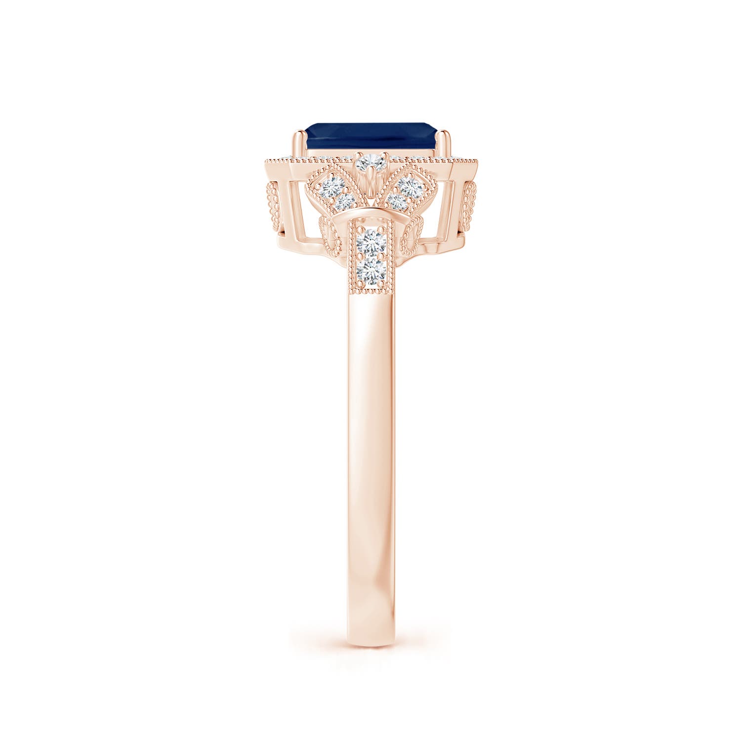 A - Blue Sapphire / 1.31 CT / 14 KT Rose Gold