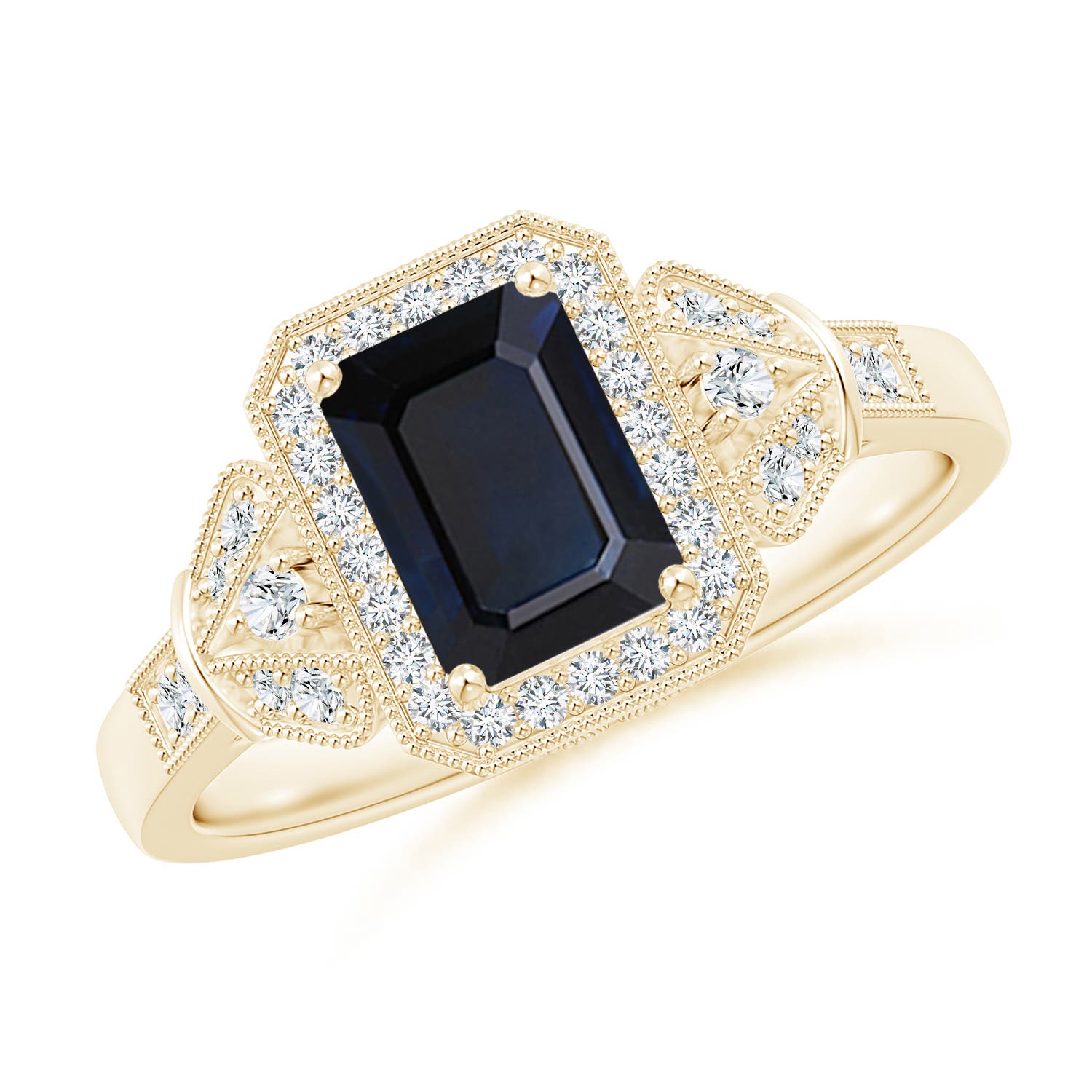 A - Blue Sapphire / 1.31 CT / 14 KT Yellow Gold