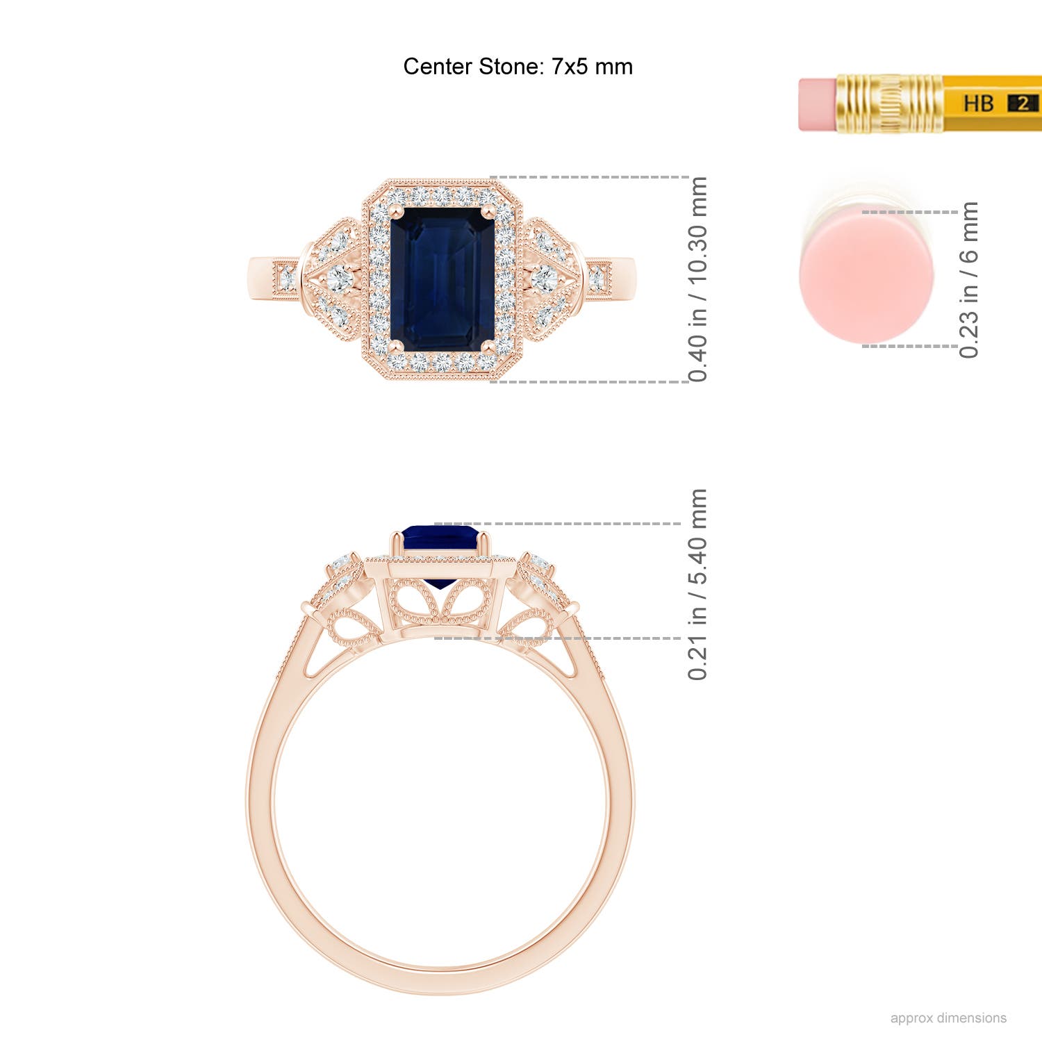 AA - Blue Sapphire / 1.31 CT / 14 KT Rose Gold