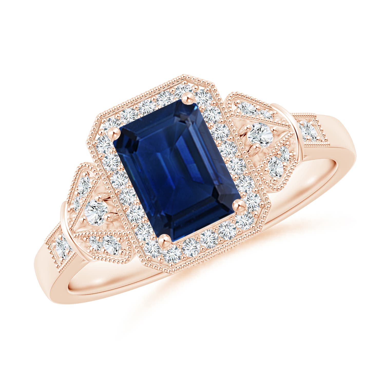 AAA - Blue Sapphire / 1.31 CT / 14 KT Rose Gold