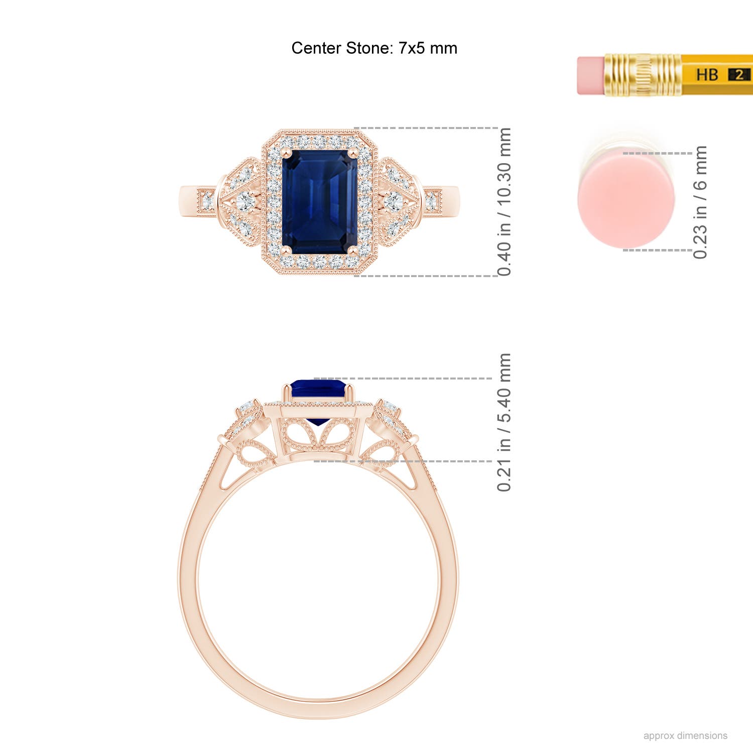 AAA - Blue Sapphire / 1.31 CT / 14 KT Rose Gold