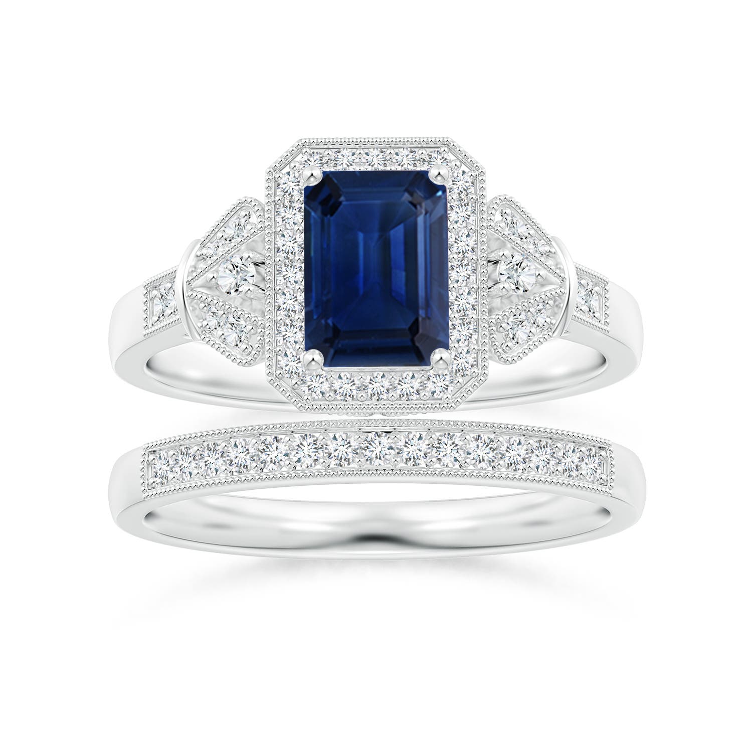 AAA - Blue Sapphire / 1.31 CT / 14 KT White Gold