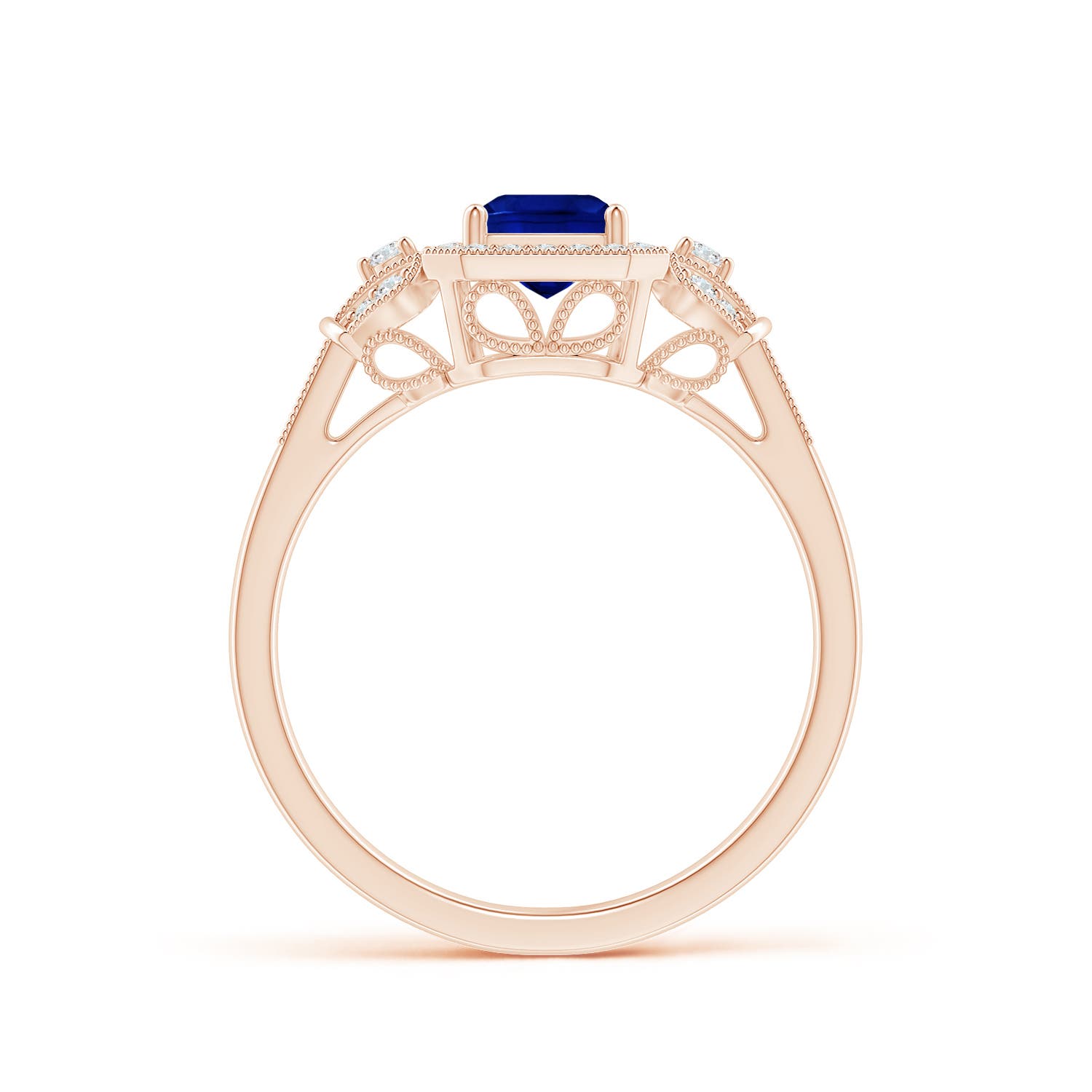 AAAA - Blue Sapphire / 1.31 CT / 14 KT Rose Gold