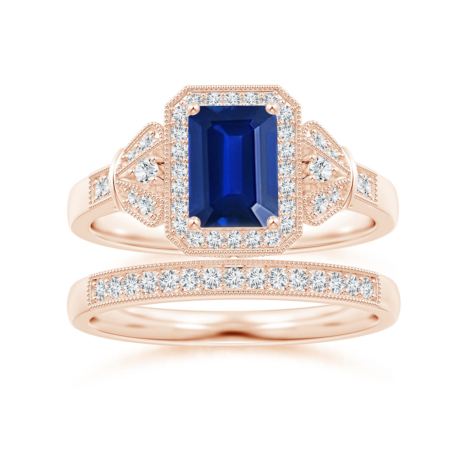 AAAA - Blue Sapphire / 1.31 CT / 14 KT Rose Gold