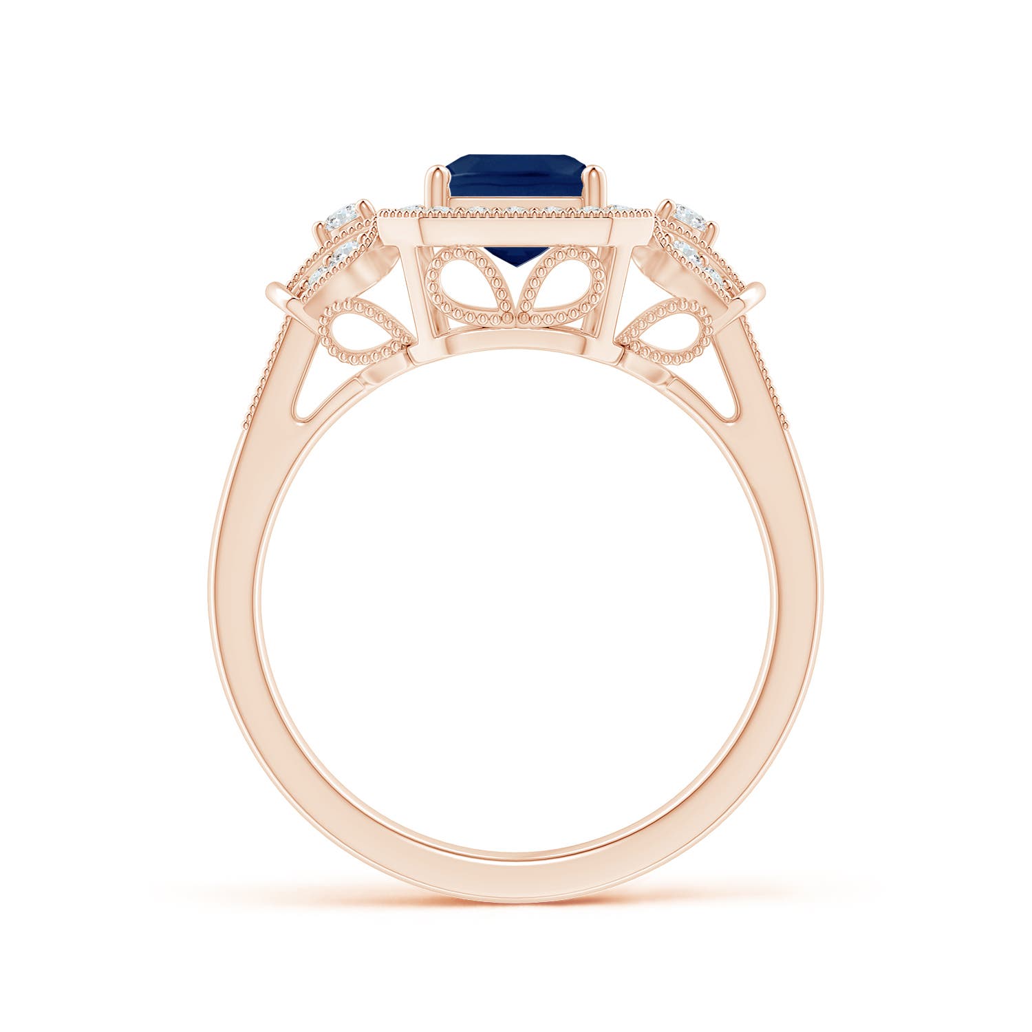 A - Blue Sapphire / 1.98 CT / 14 KT Rose Gold