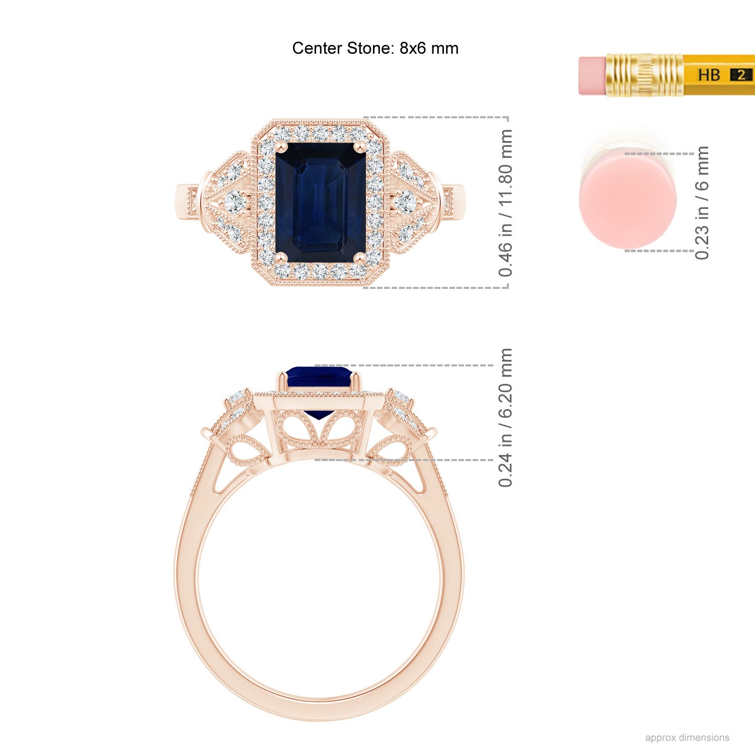 AA - Blue Sapphire / 1.98 CT / 14 KT Rose Gold