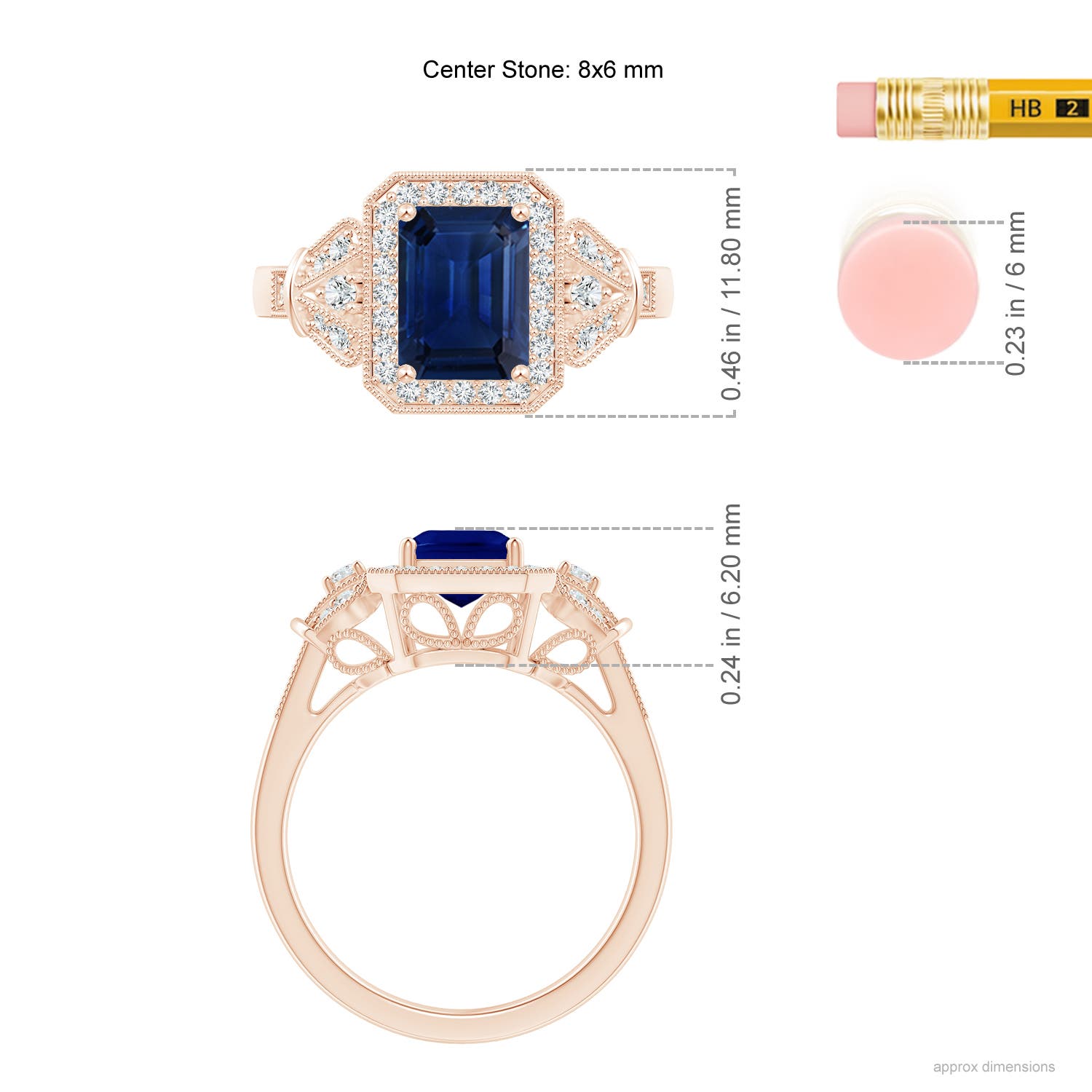 AAA - Blue Sapphire / 1.98 CT / 14 KT Rose Gold