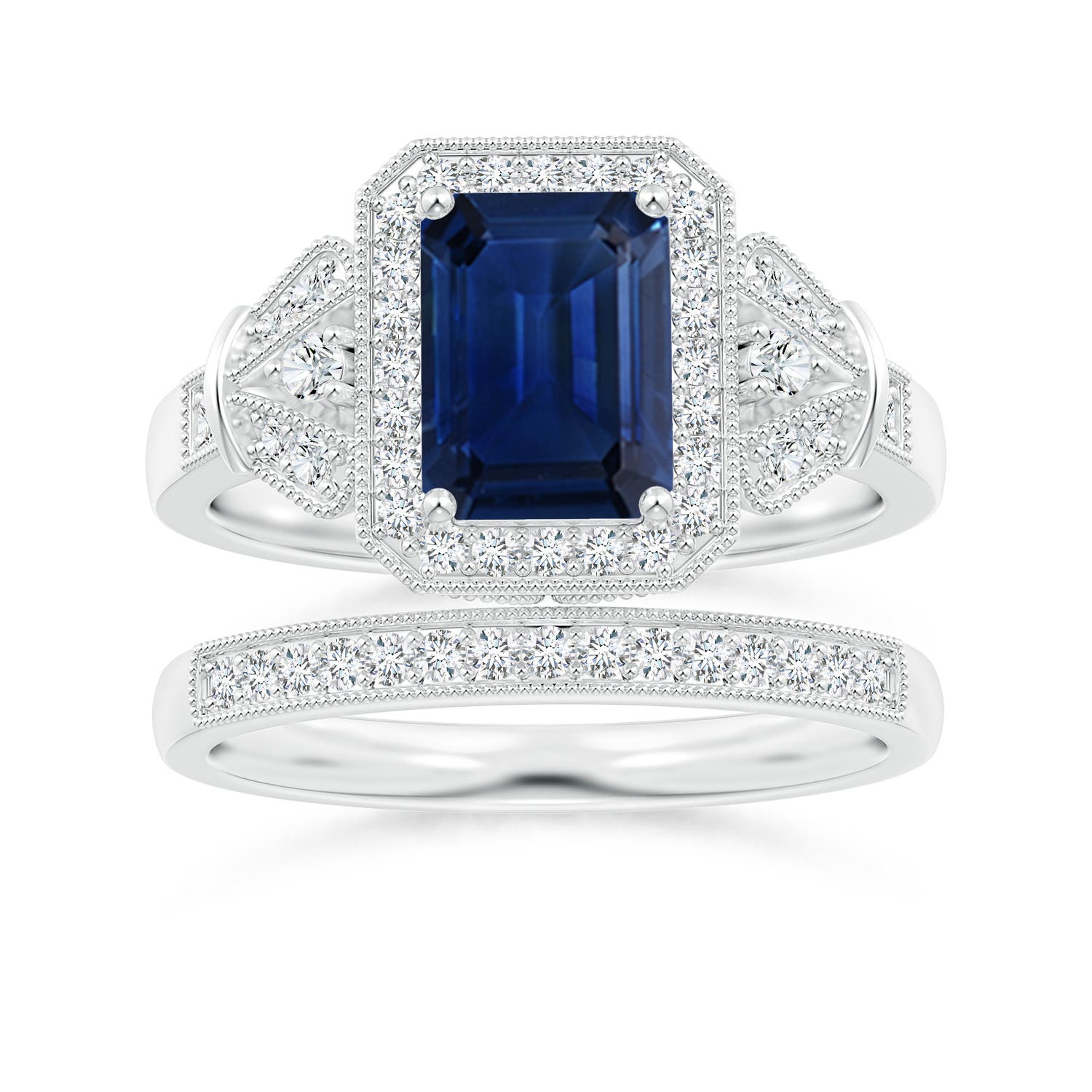 AAA - Blue Sapphire / 1.98 CT / 14 KT White Gold