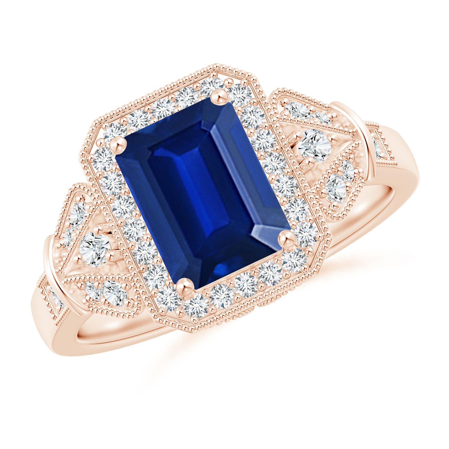 AAAA - Blue Sapphire / 1.98 CT / 14 KT Rose Gold