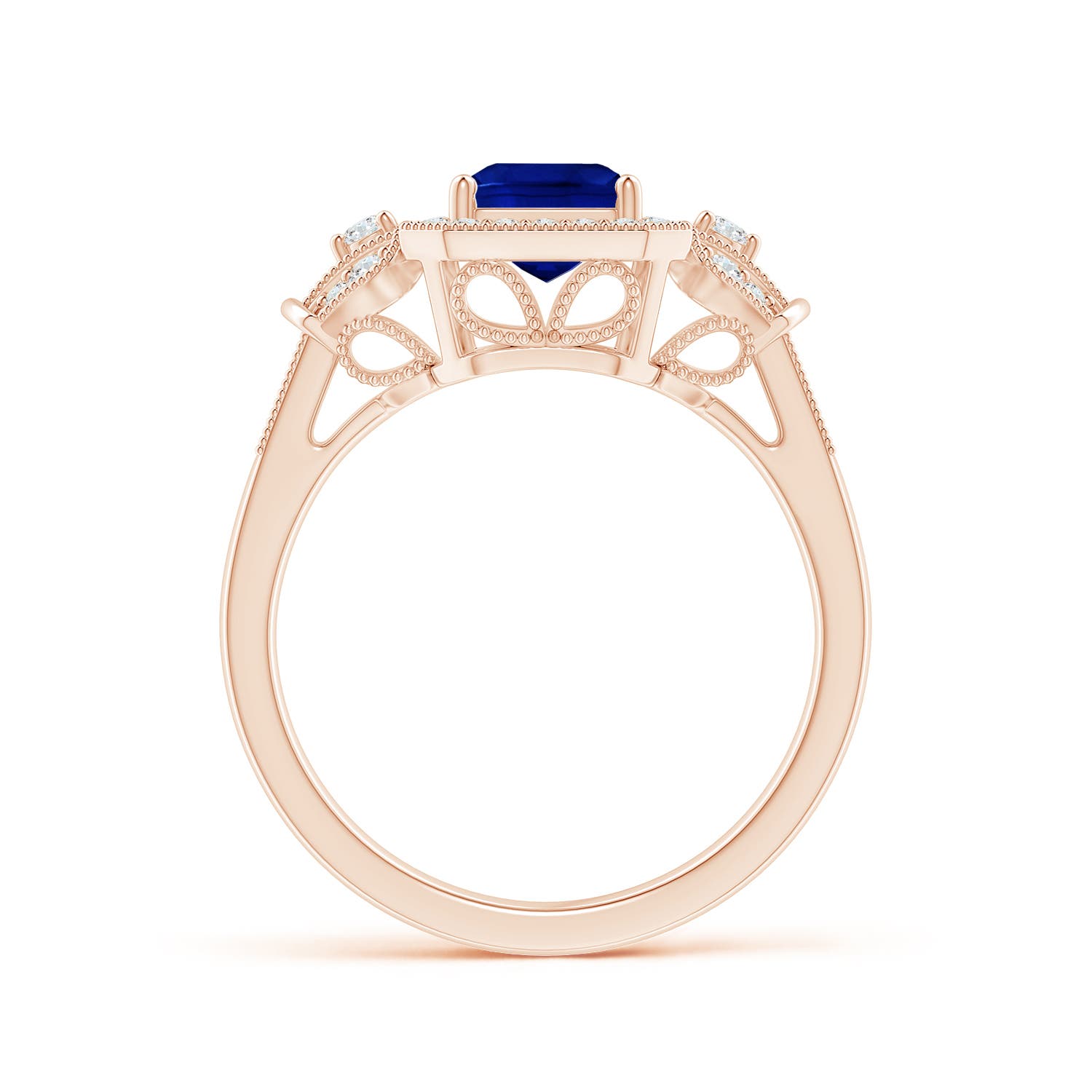 AAAA - Blue Sapphire / 1.98 CT / 14 KT Rose Gold