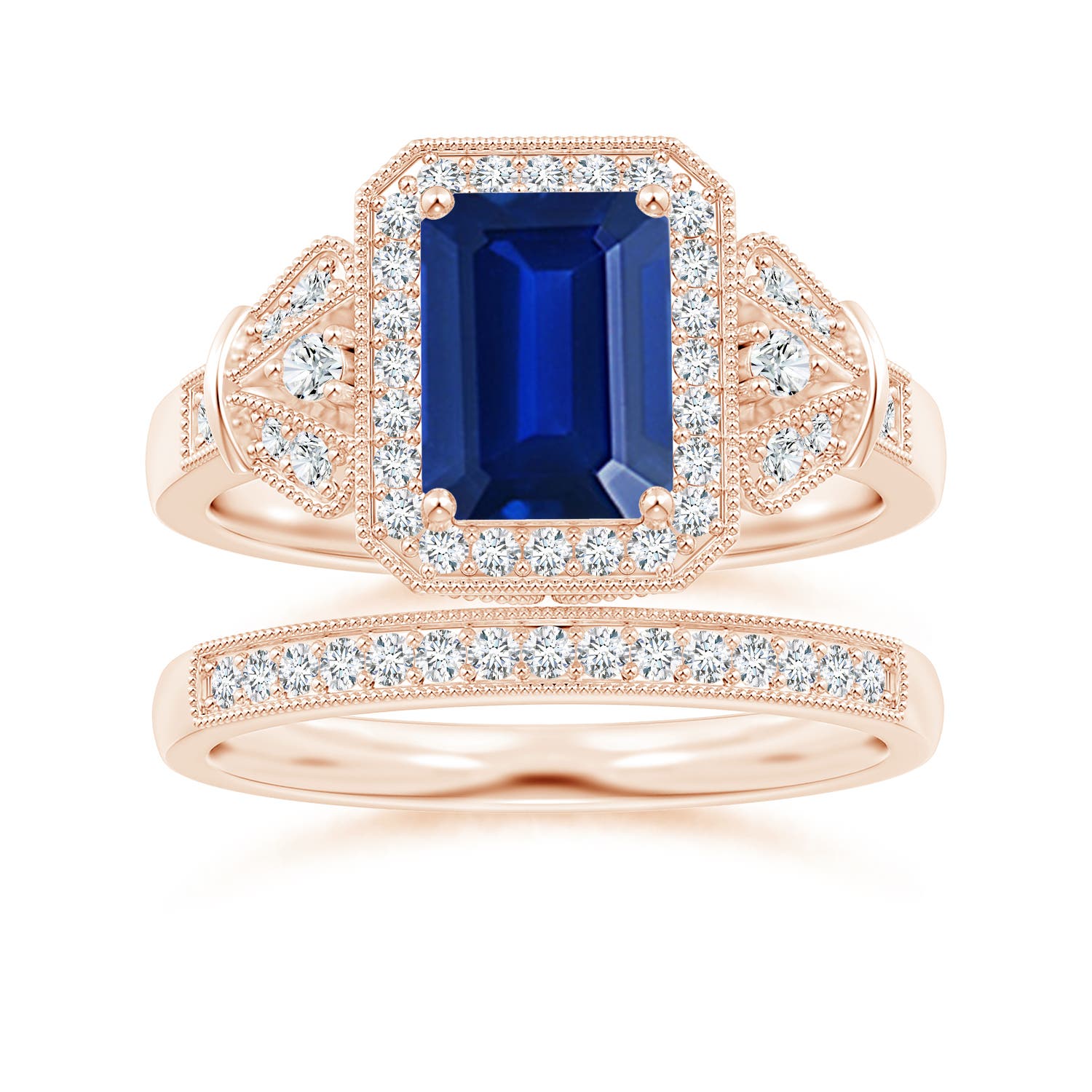 AAAA - Blue Sapphire / 1.98 CT / 14 KT Rose Gold