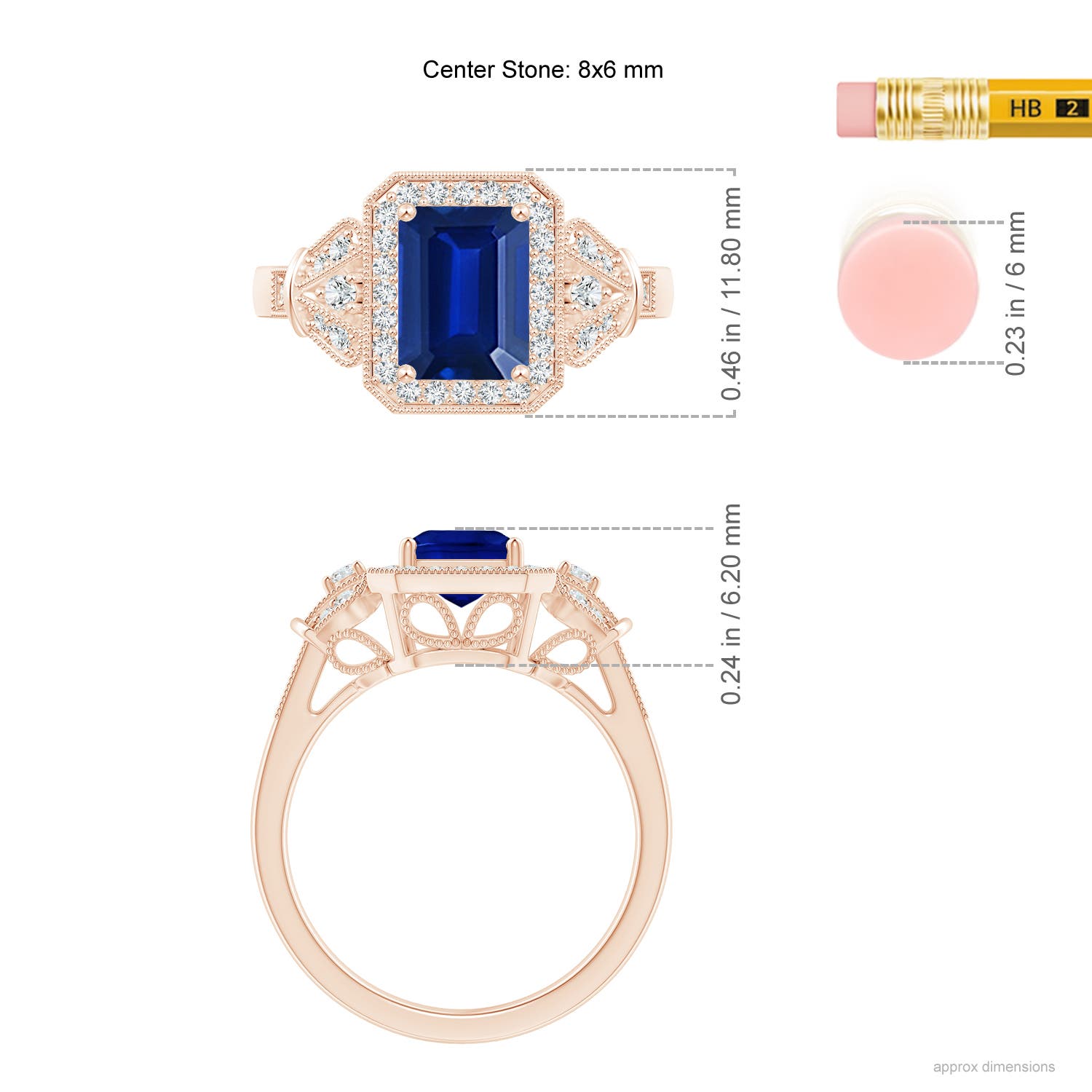 AAAA - Blue Sapphire / 1.98 CT / 14 KT Rose Gold