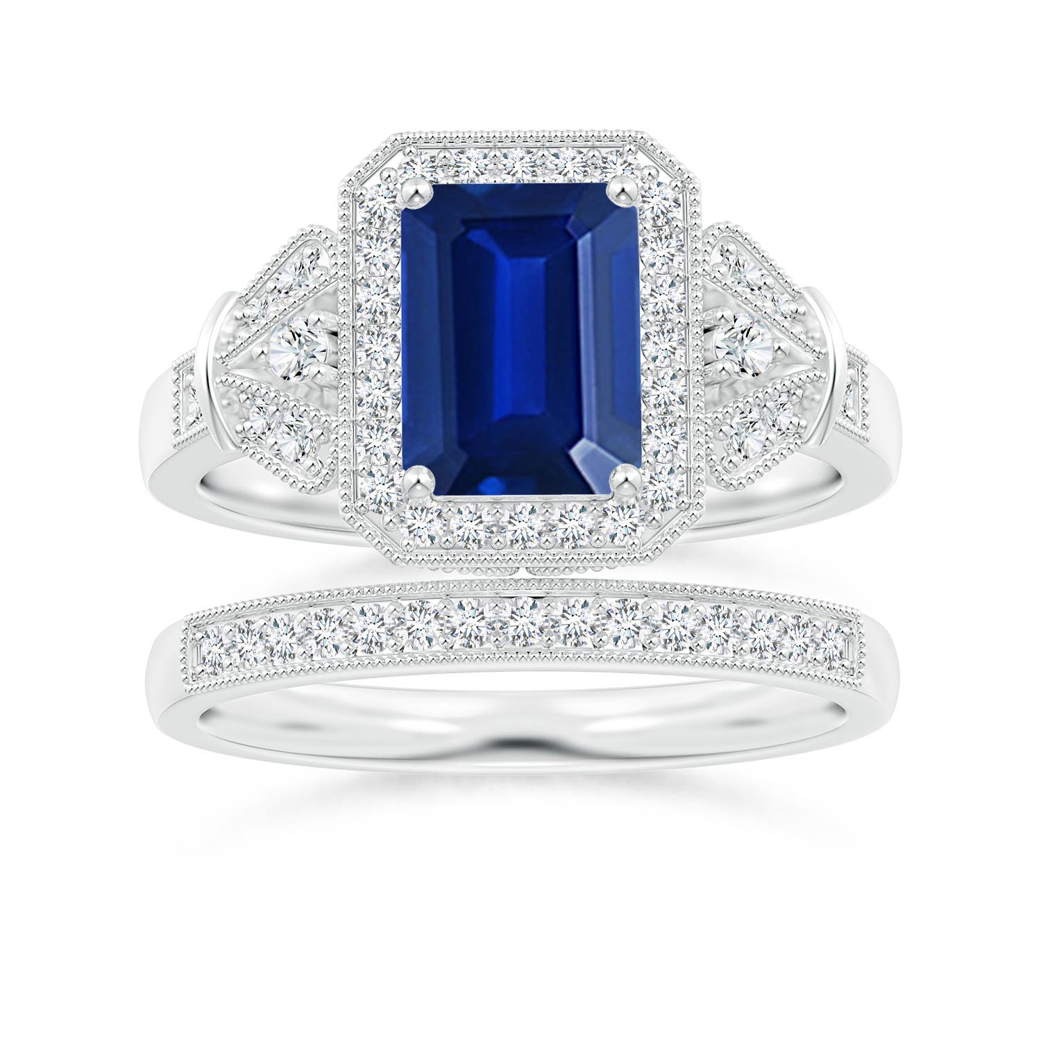 AAAA - Blue Sapphire / 1.98 CT / 14 KT White Gold