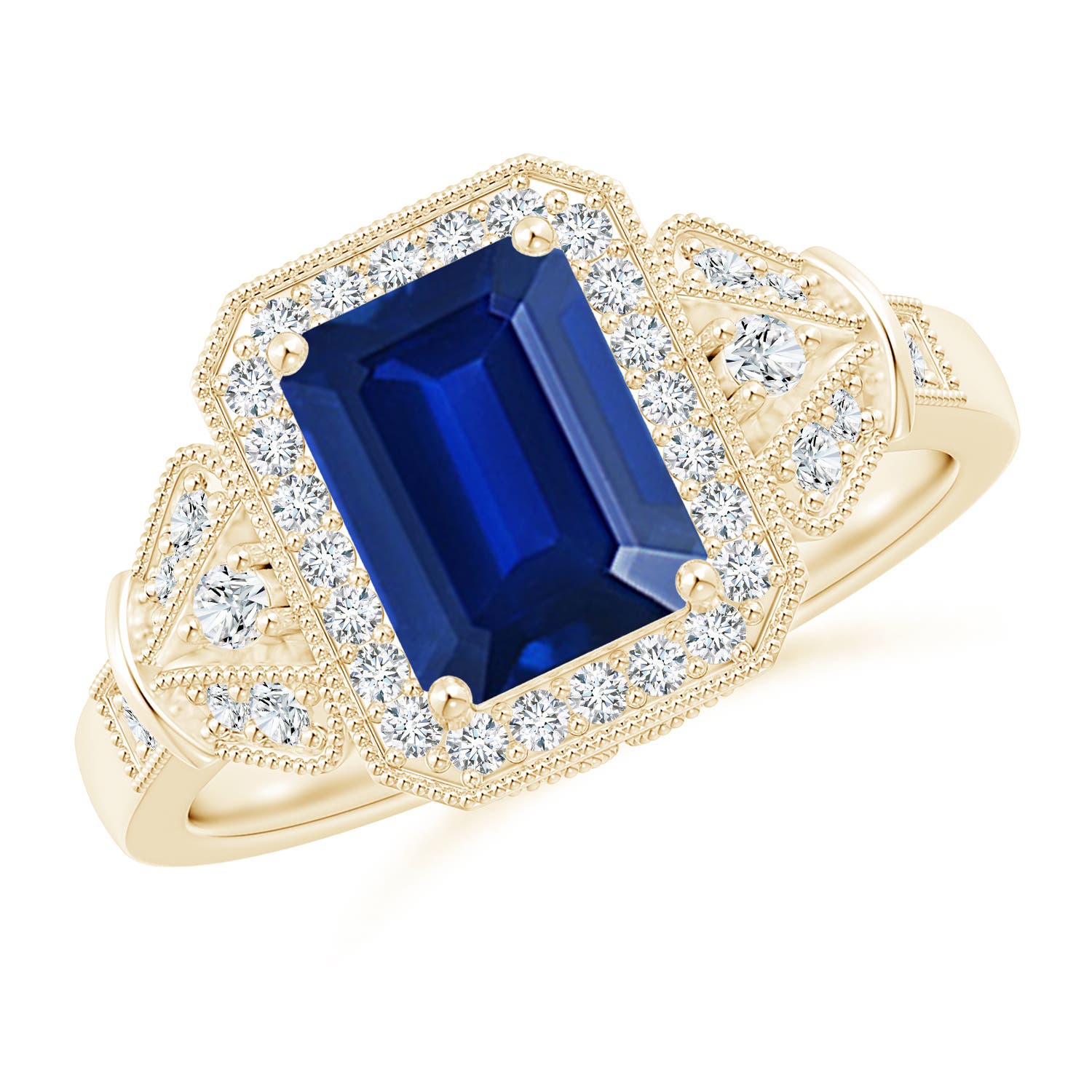 AAAA - Blue Sapphire / 1.98 CT / 14 KT Yellow Gold