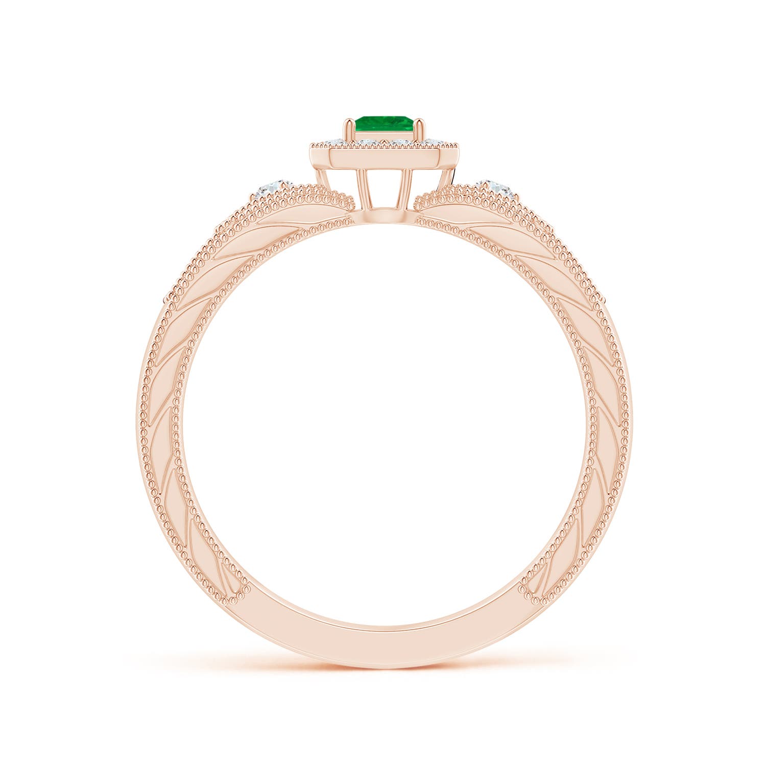 AA - Emerald / 0.35 CT / 14 KT Rose Gold