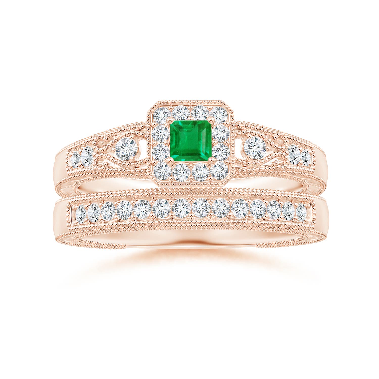 AA - Emerald / 0.35 CT / 14 KT Rose Gold