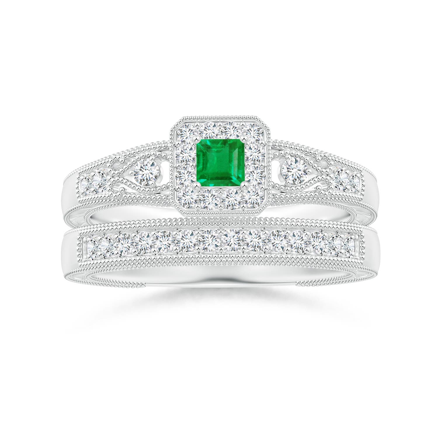 AA - Emerald / 0.35 CT / 14 KT White Gold