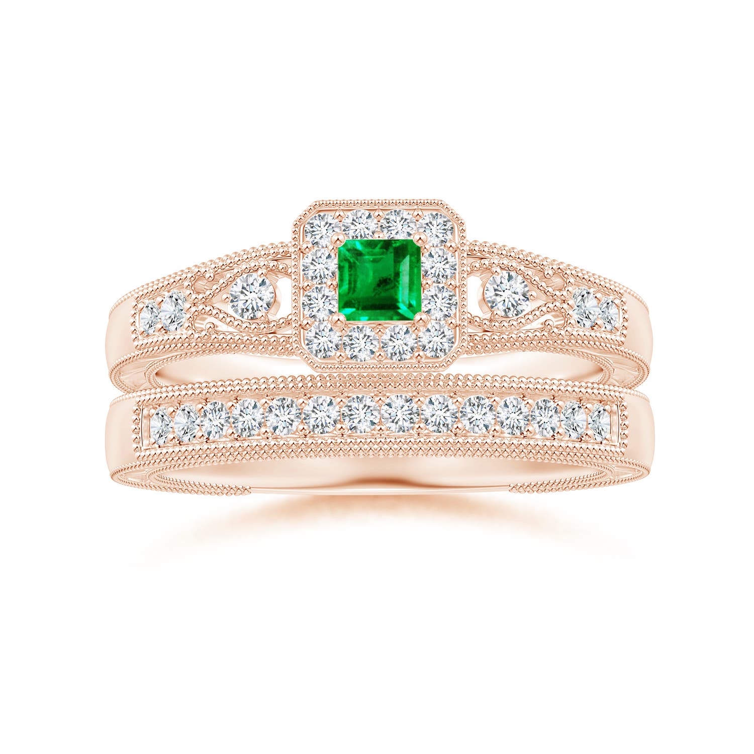 AAA - Emerald / 0.35 CT / 14 KT Rose Gold