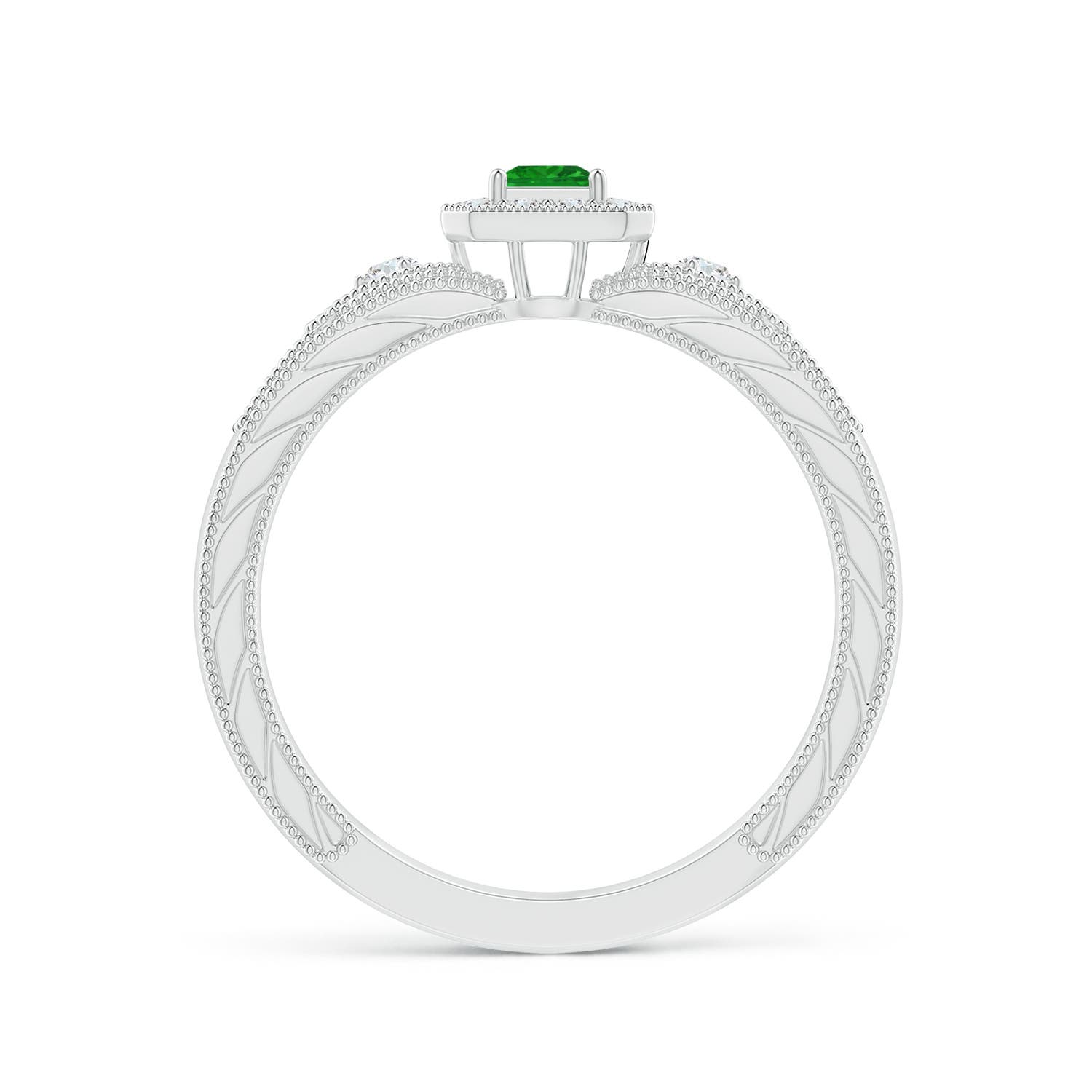 AAA - Emerald / 0.35 CT / 14 KT White Gold