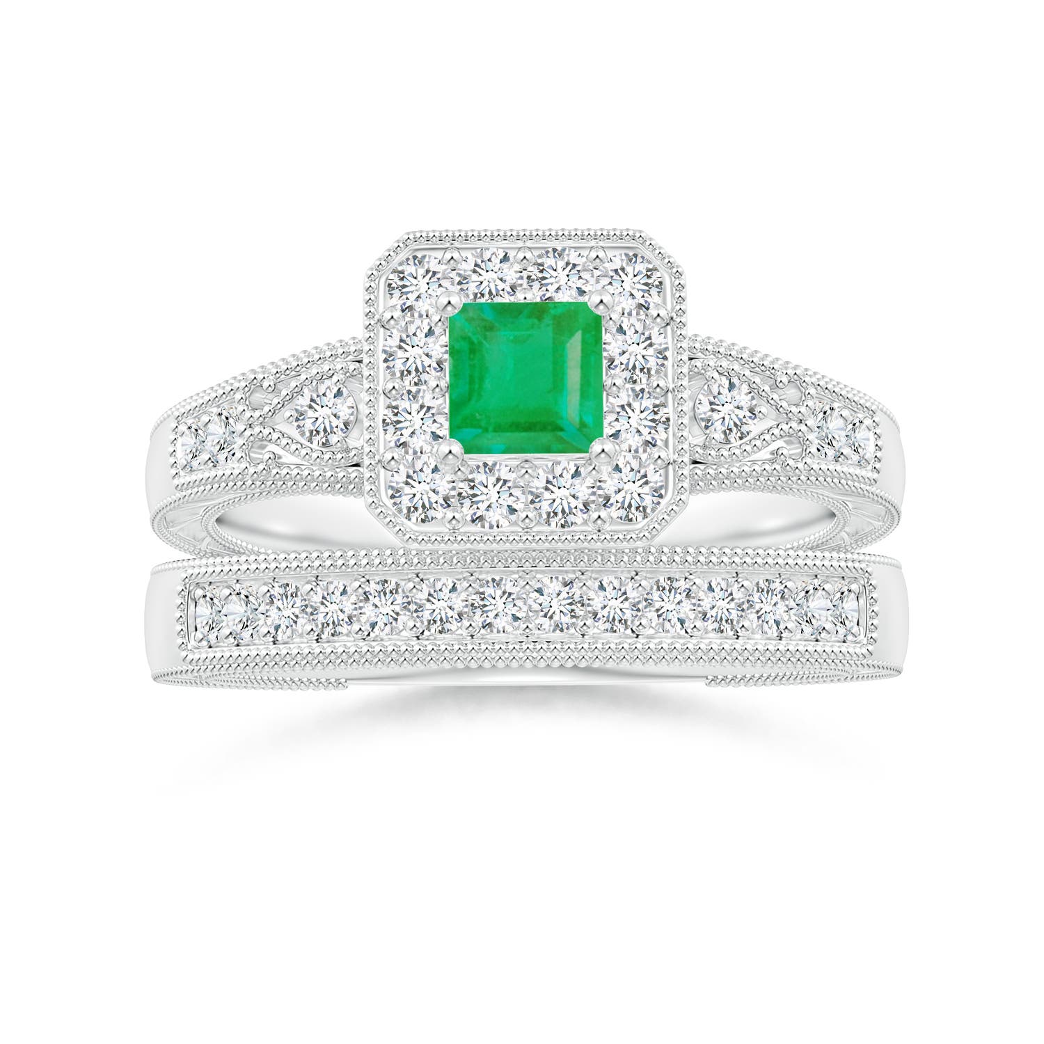 A - Emerald / 0.54 CT / 14 KT White Gold