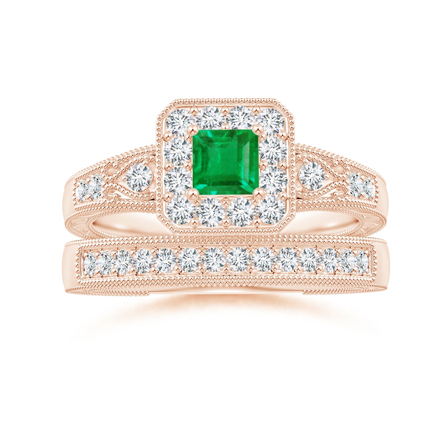 AA - Emerald / 0.54 CT / 14 KT Rose Gold