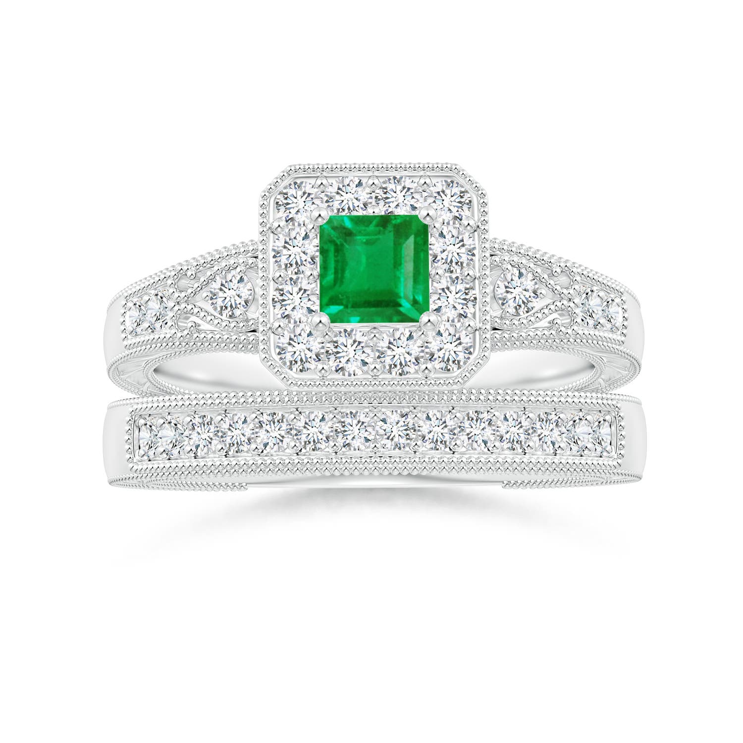 AA - Emerald / 0.54 CT / 14 KT White Gold