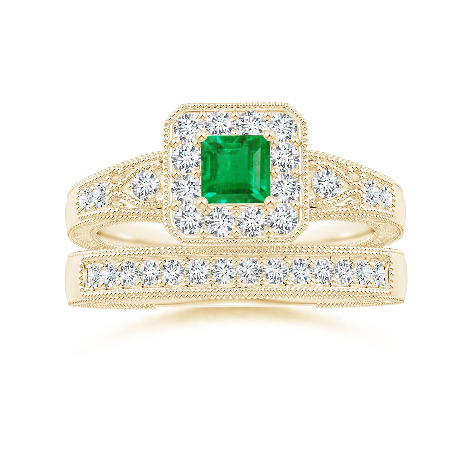 AA - Emerald / 0.54 CT / 14 KT Yellow Gold