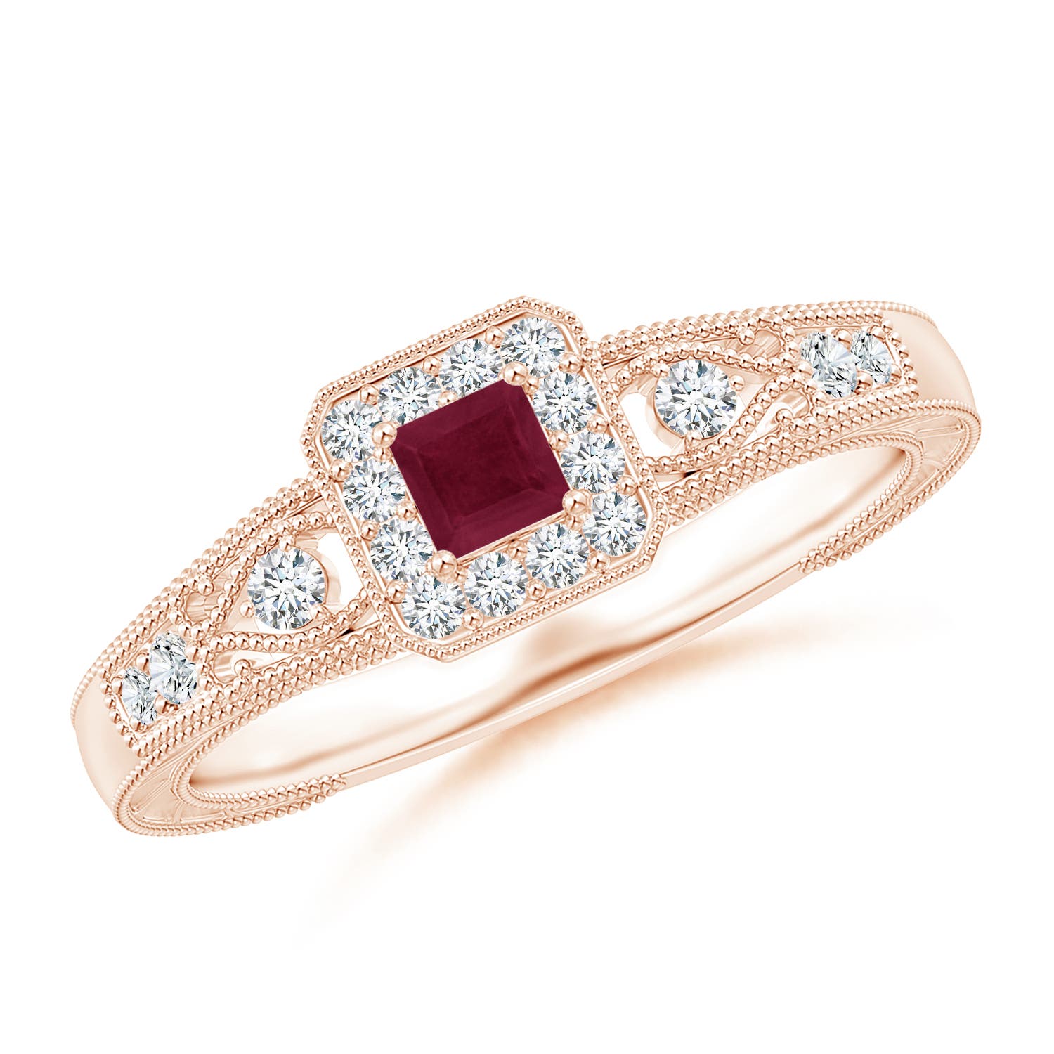 A - Ruby / 0.4 CT / 14 KT Rose Gold