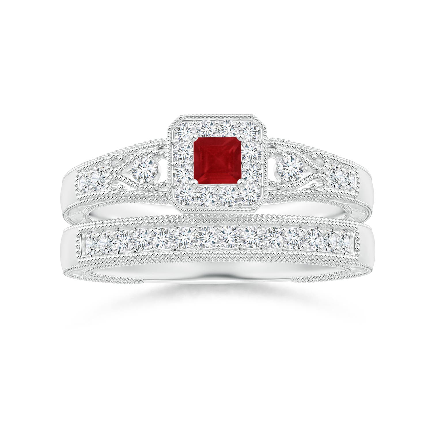 AA - Ruby / 0.4 CT / 14 KT White Gold