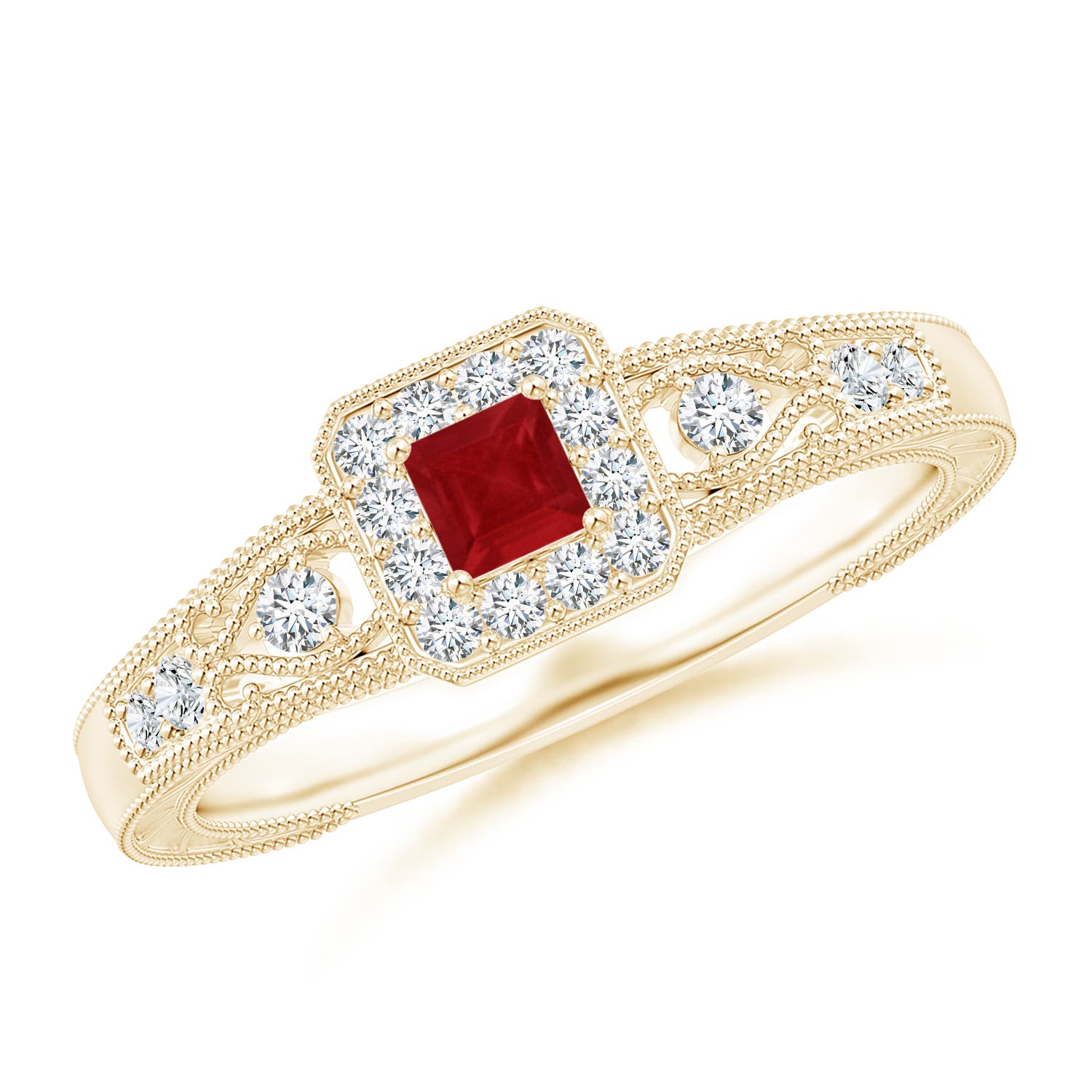 AA - Ruby / 0.4 CT / 14 KT Yellow Gold