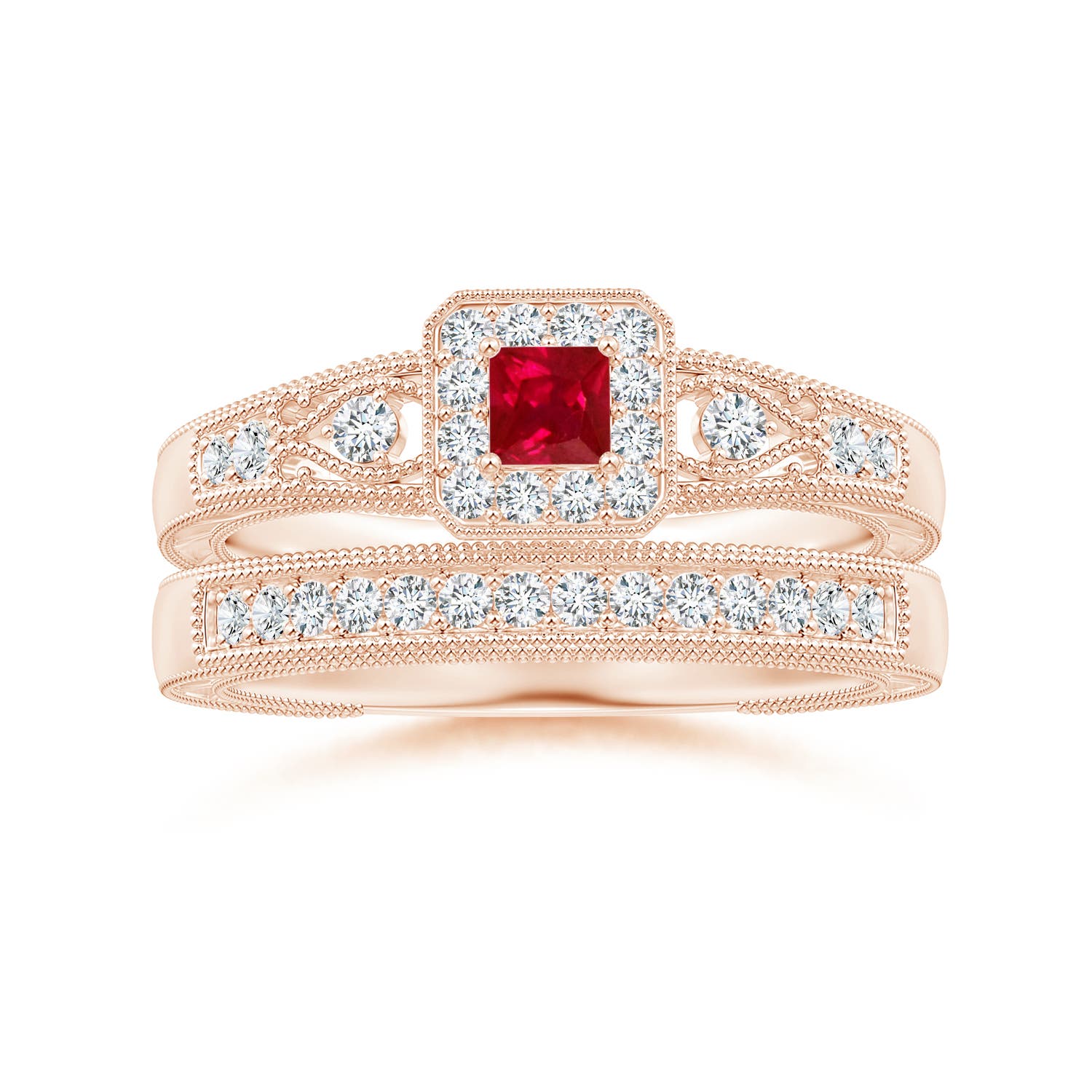 AAA - Ruby / 0.4 CT / 14 KT Rose Gold