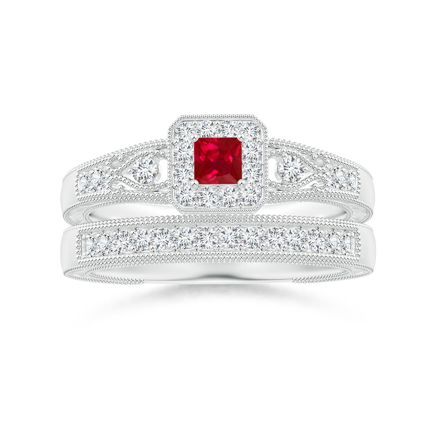 AAA - Ruby / 0.4 CT / 14 KT White Gold