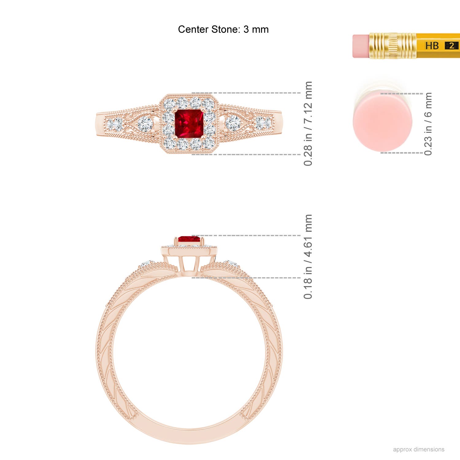 AAAA - Ruby / 0.4 CT / 14 KT Rose Gold