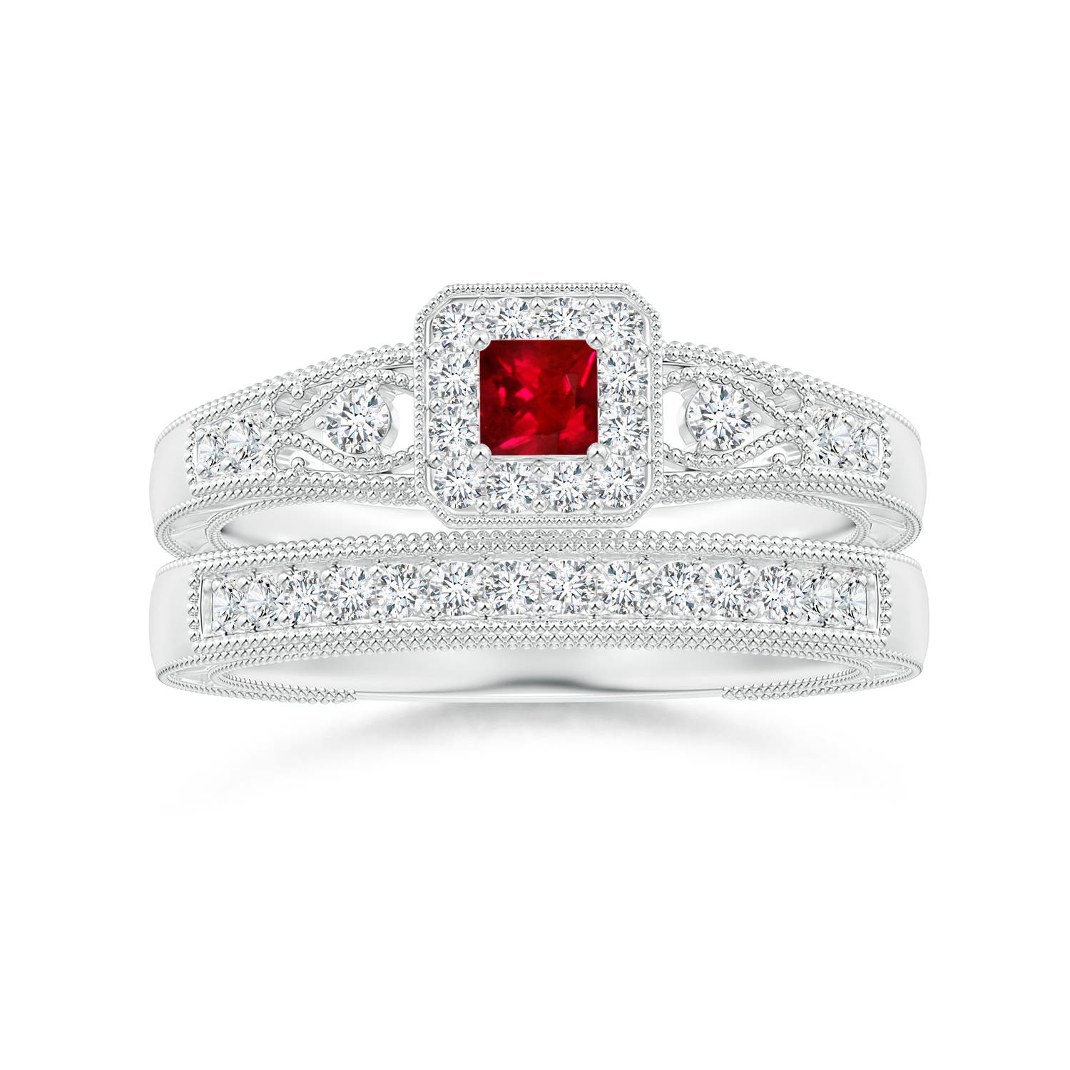 AAAA - Ruby / 0.4 CT / 14 KT White Gold