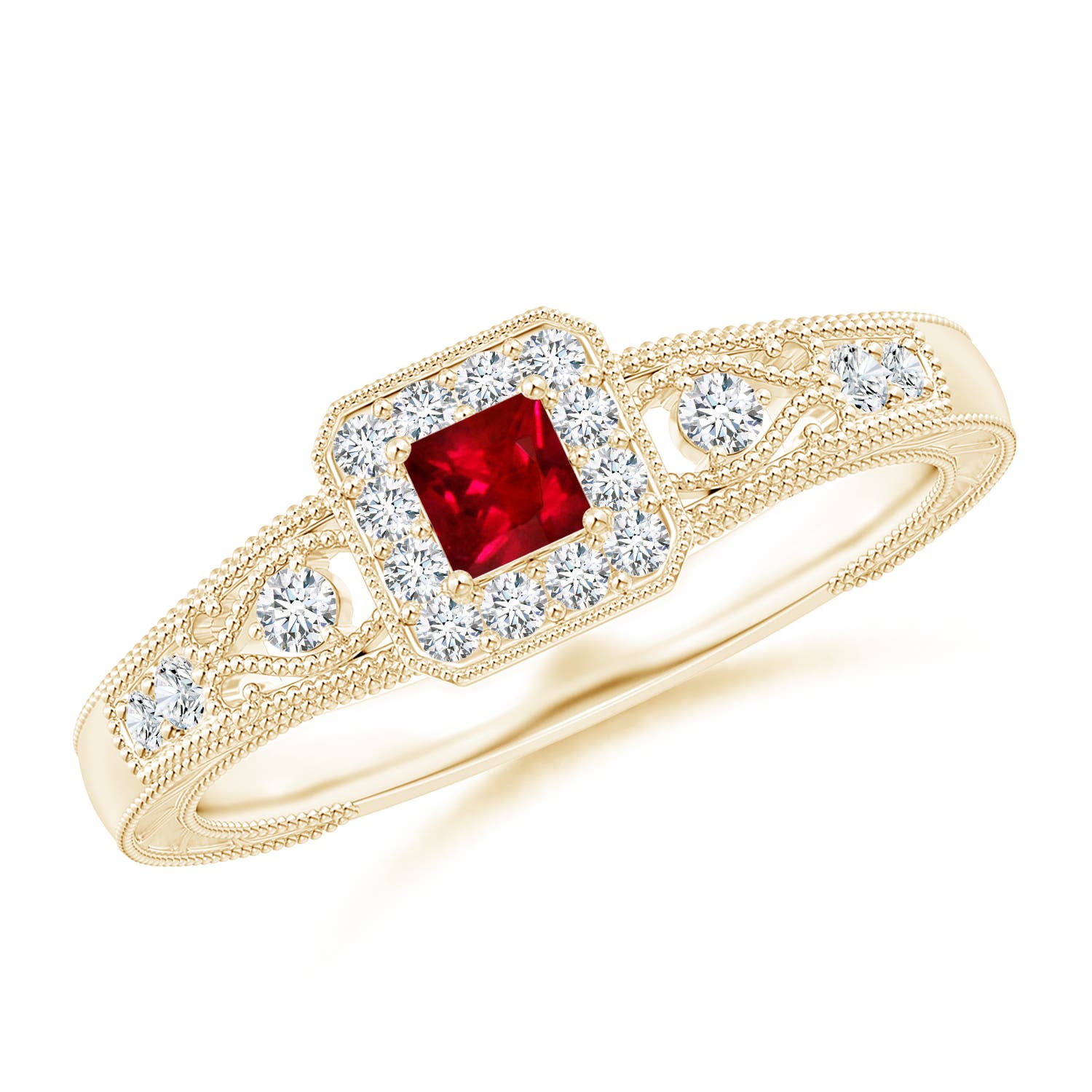 AAAA - Ruby / 0.4 CT / 14 KT Yellow Gold