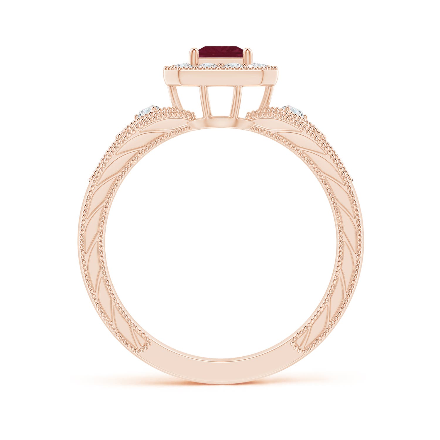 A - Ruby / 0.64 CT / 14 KT Rose Gold