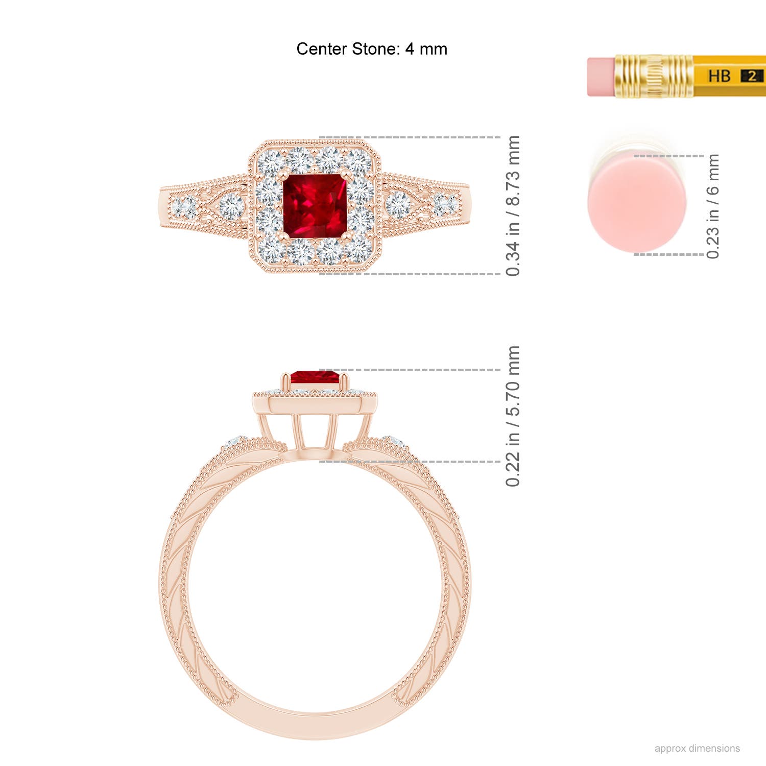 AAAA - Ruby / 0.64 CT / 14 KT Rose Gold