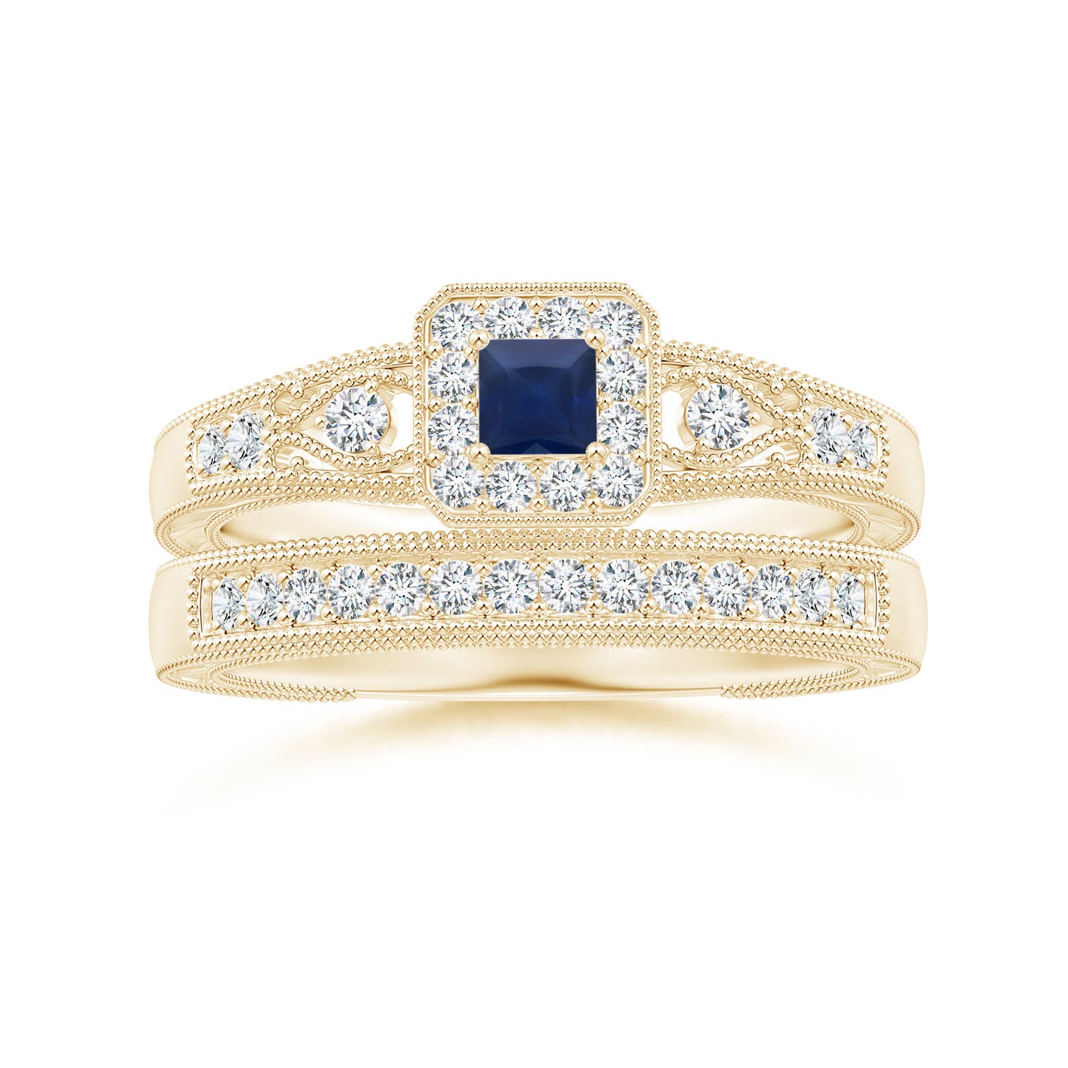 A - Blue Sapphire / 0.39 CT / 14 KT Yellow Gold