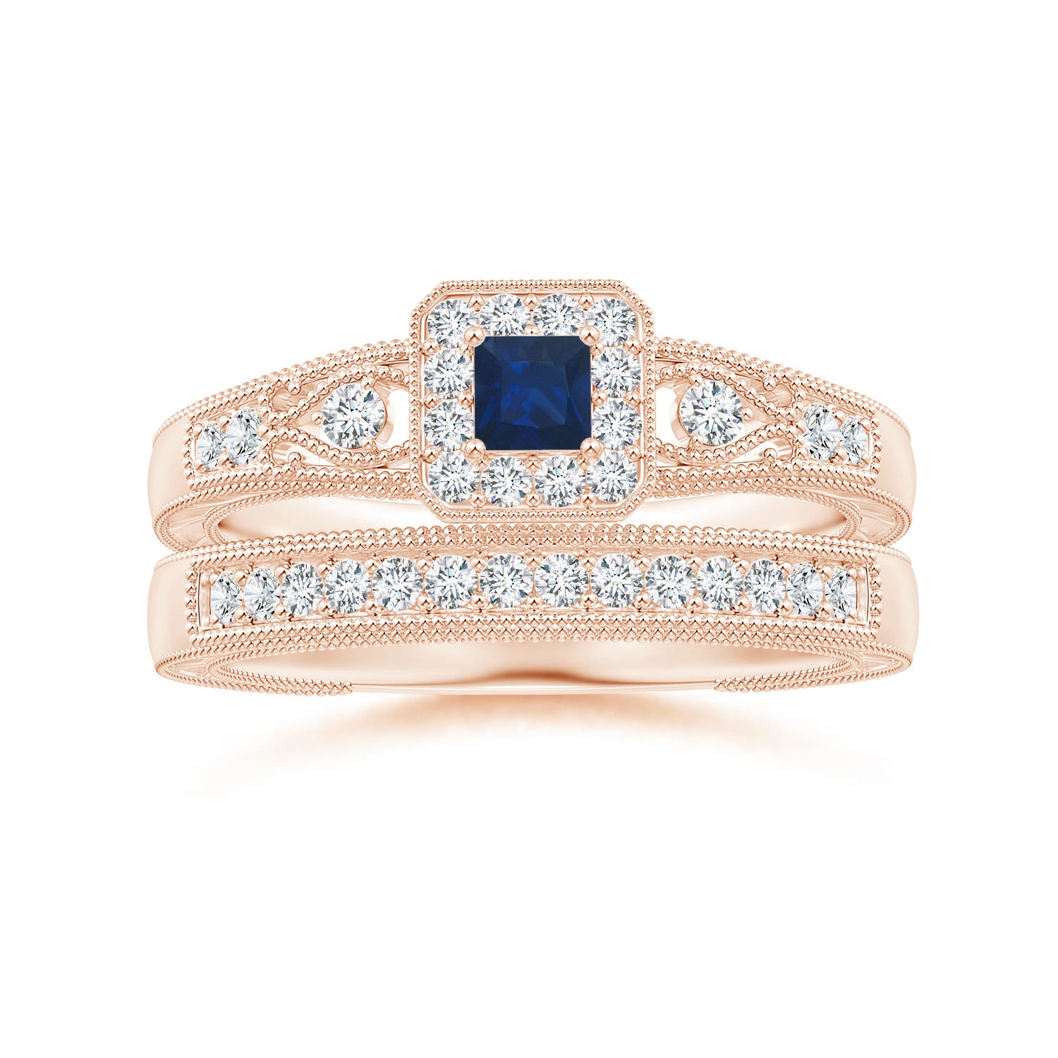 AA - Blue Sapphire / 0.39 CT / 14 KT Rose Gold