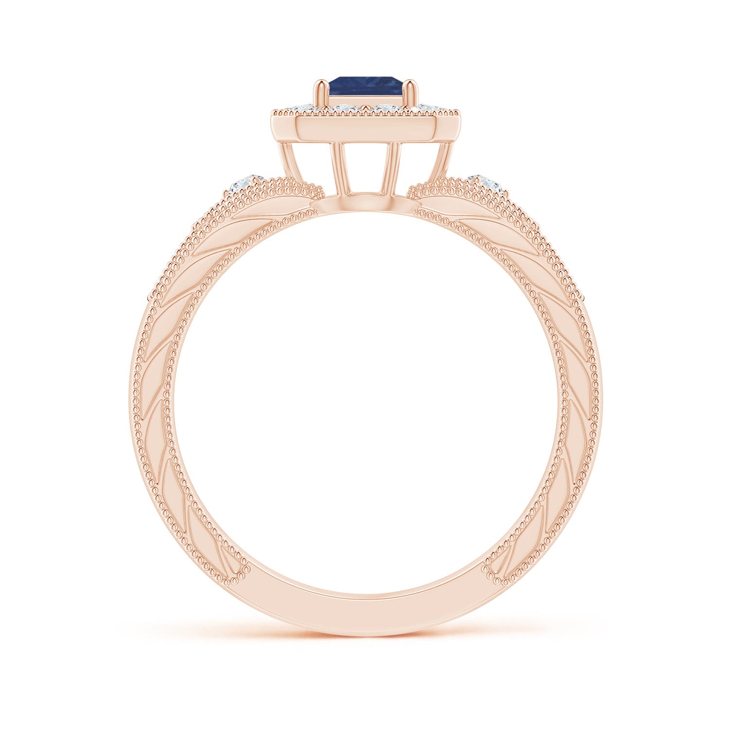 A - Blue Sapphire / 0.64 CT / 14 KT Rose Gold