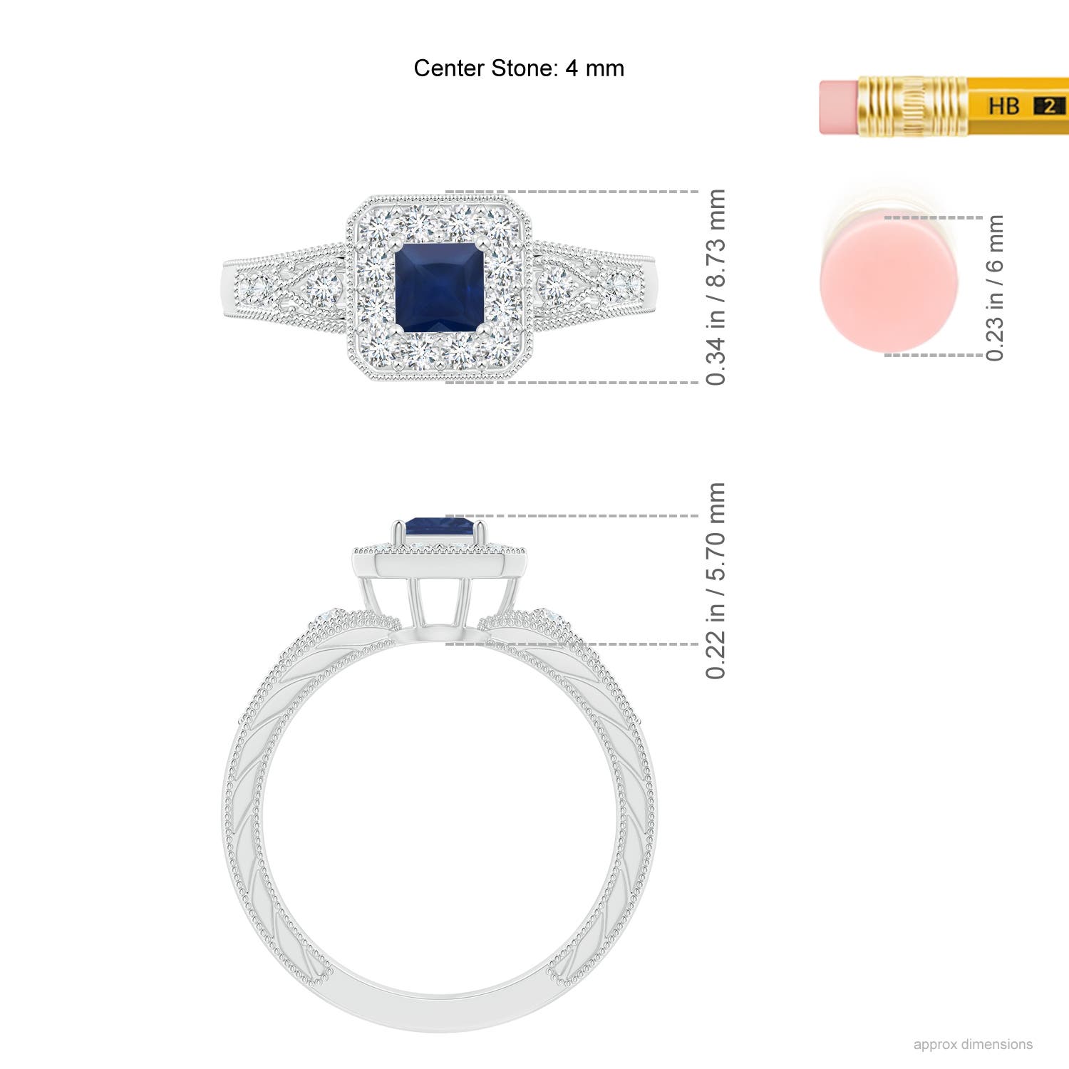 A - Blue Sapphire / 0.64 CT / 14 KT White Gold