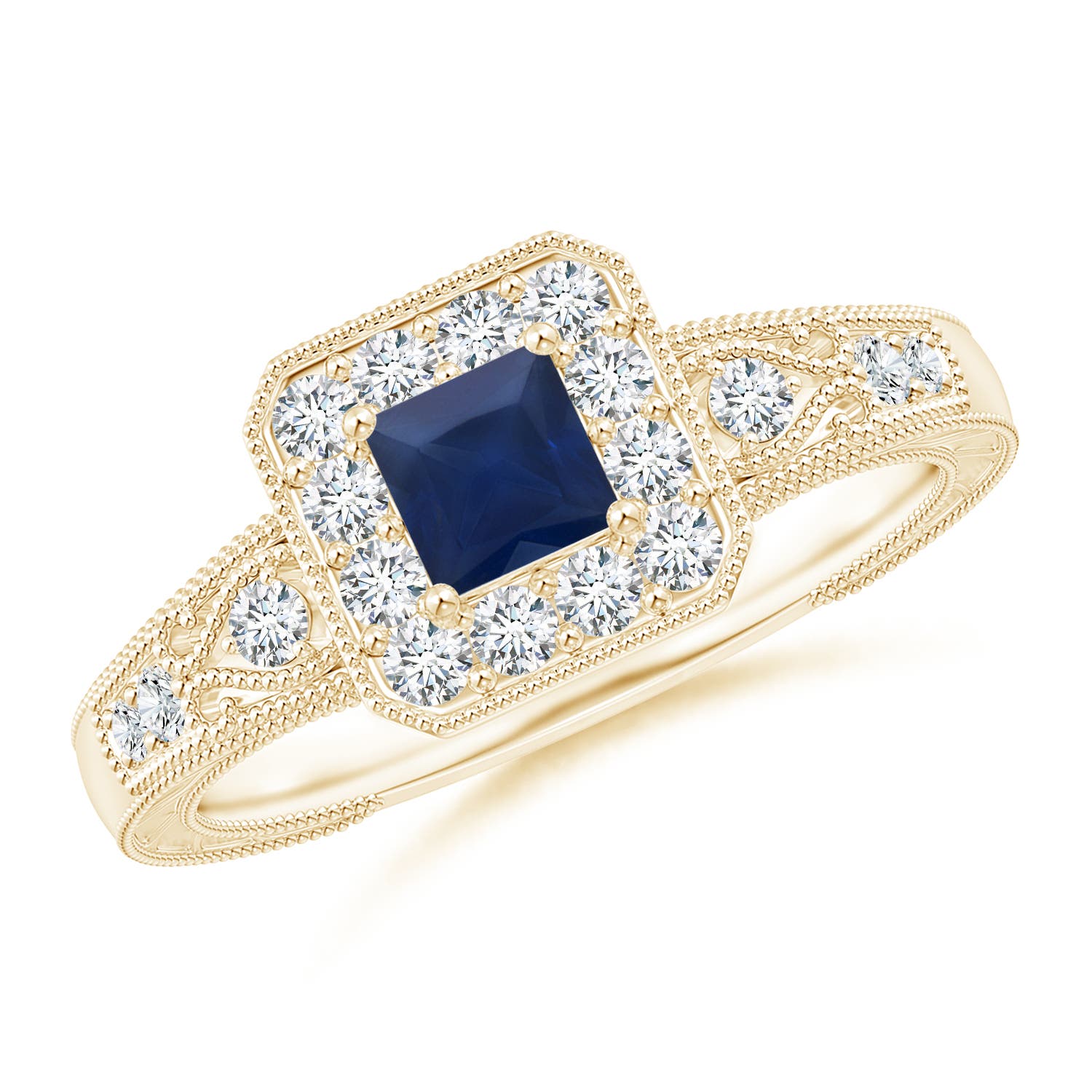 A - Blue Sapphire / 0.64 CT / 14 KT Yellow Gold