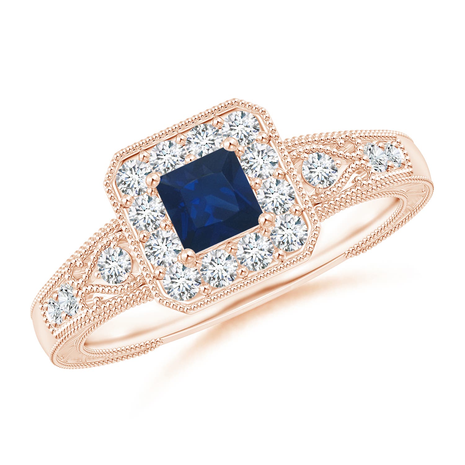 AA - Blue Sapphire / 0.64 CT / 14 KT Rose Gold