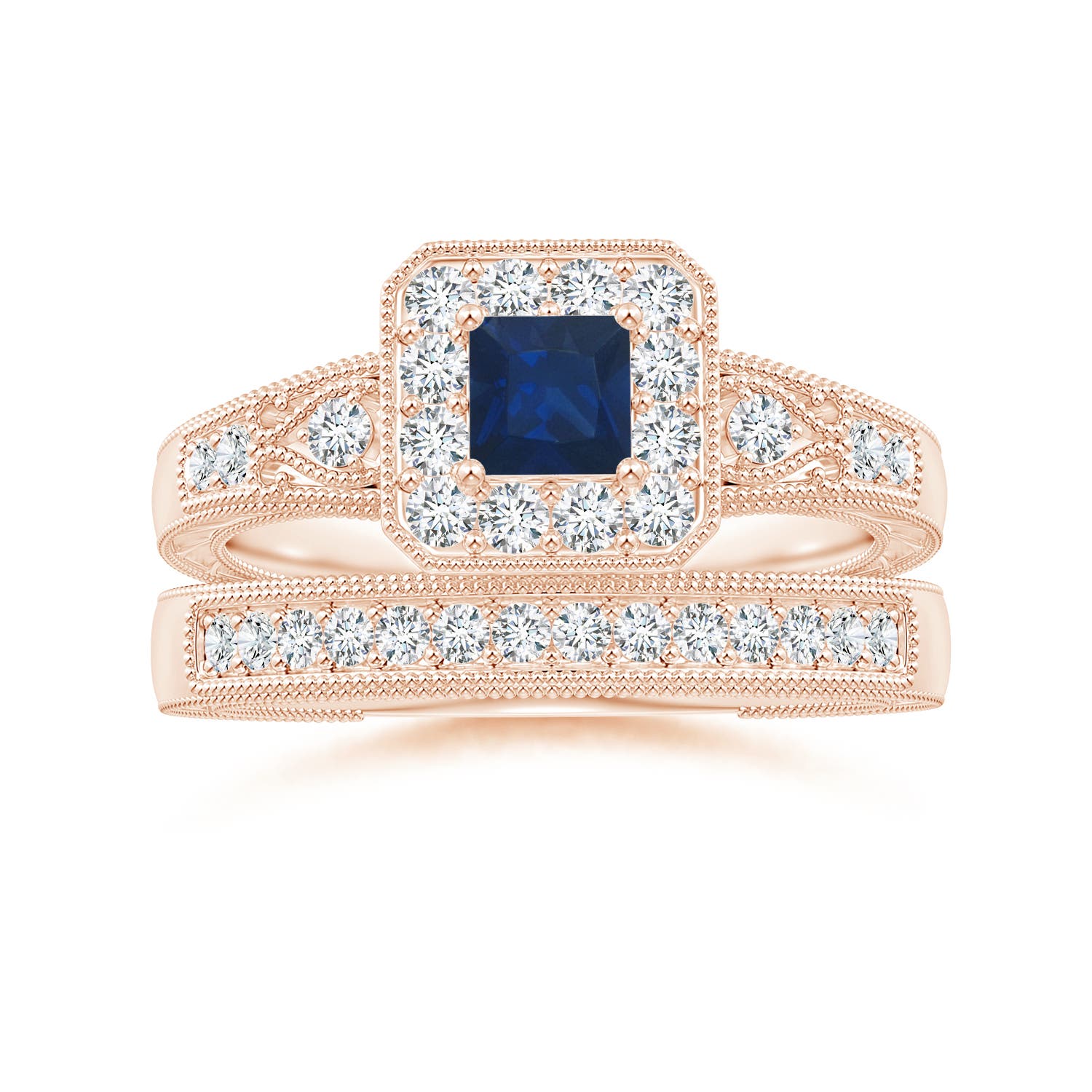 AA - Blue Sapphire / 0.64 CT / 14 KT Rose Gold