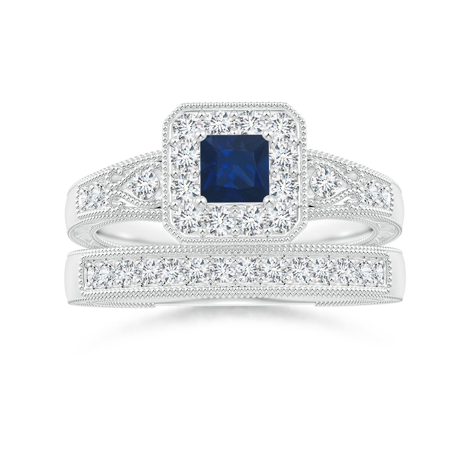 AA - Blue Sapphire / 0.64 CT / 14 KT White Gold