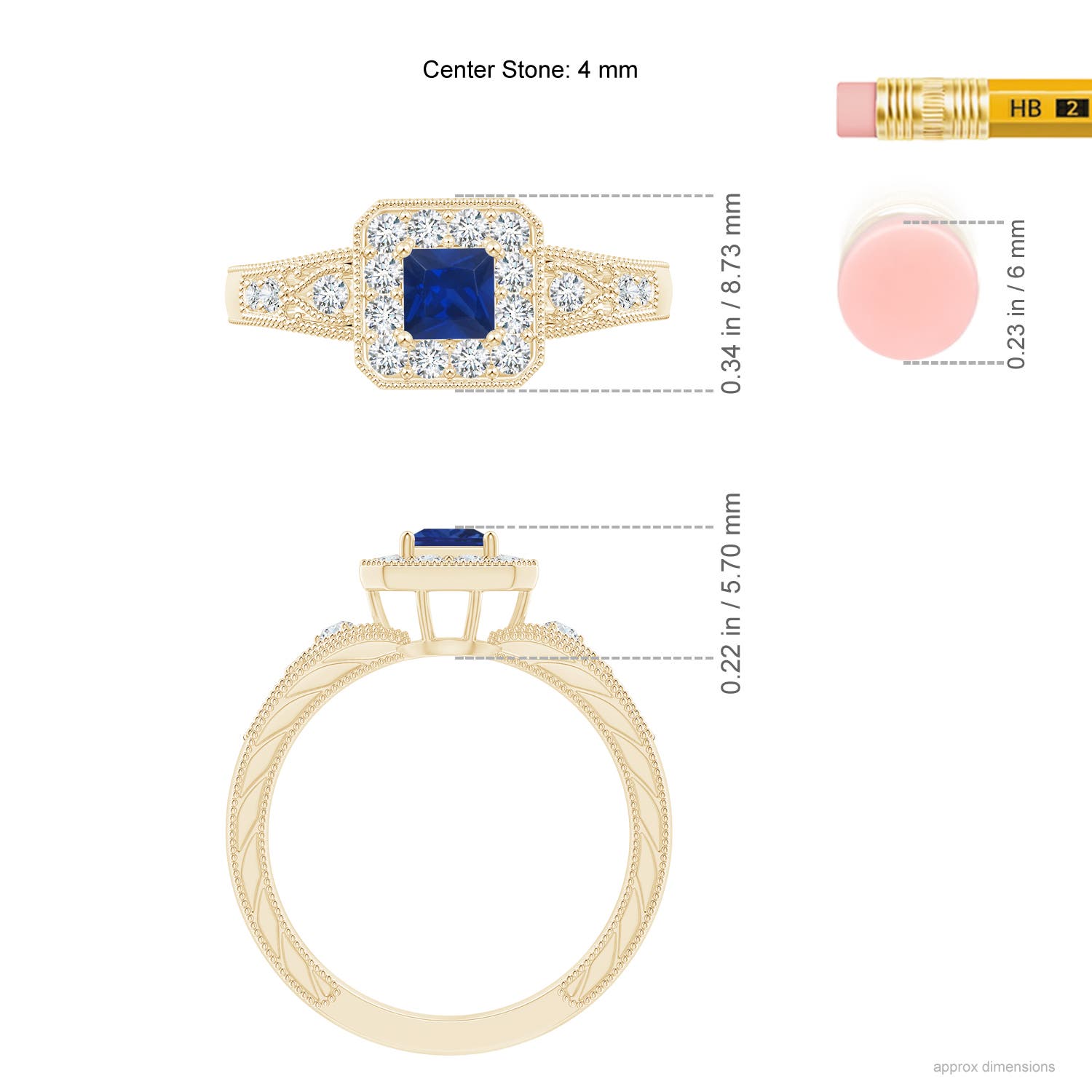 AAA - Blue Sapphire / 0.64 CT / 14 KT Yellow Gold